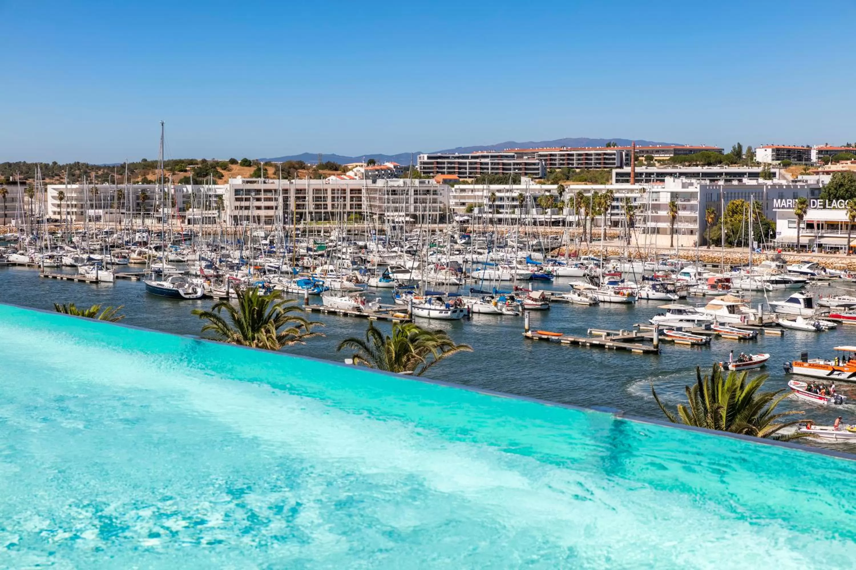 Pool view in Lagos Avenida Hotel
