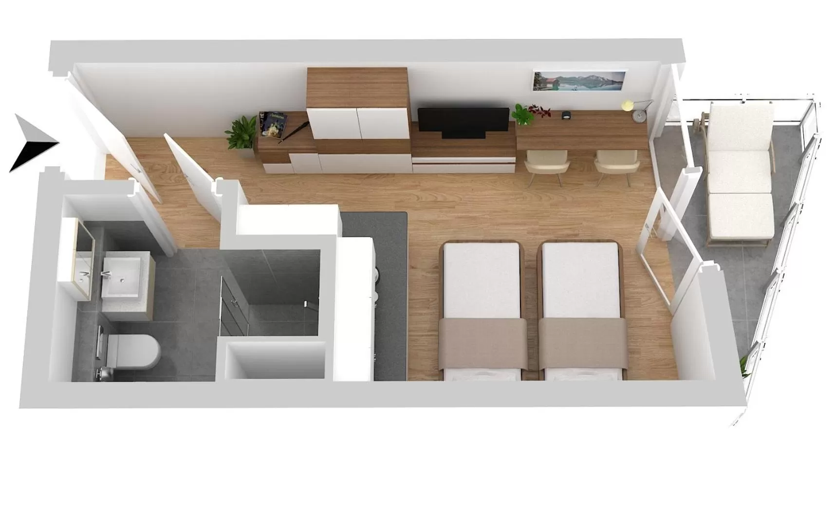 Floor plan in Apart Hotel Messe Munich - my room Apartments