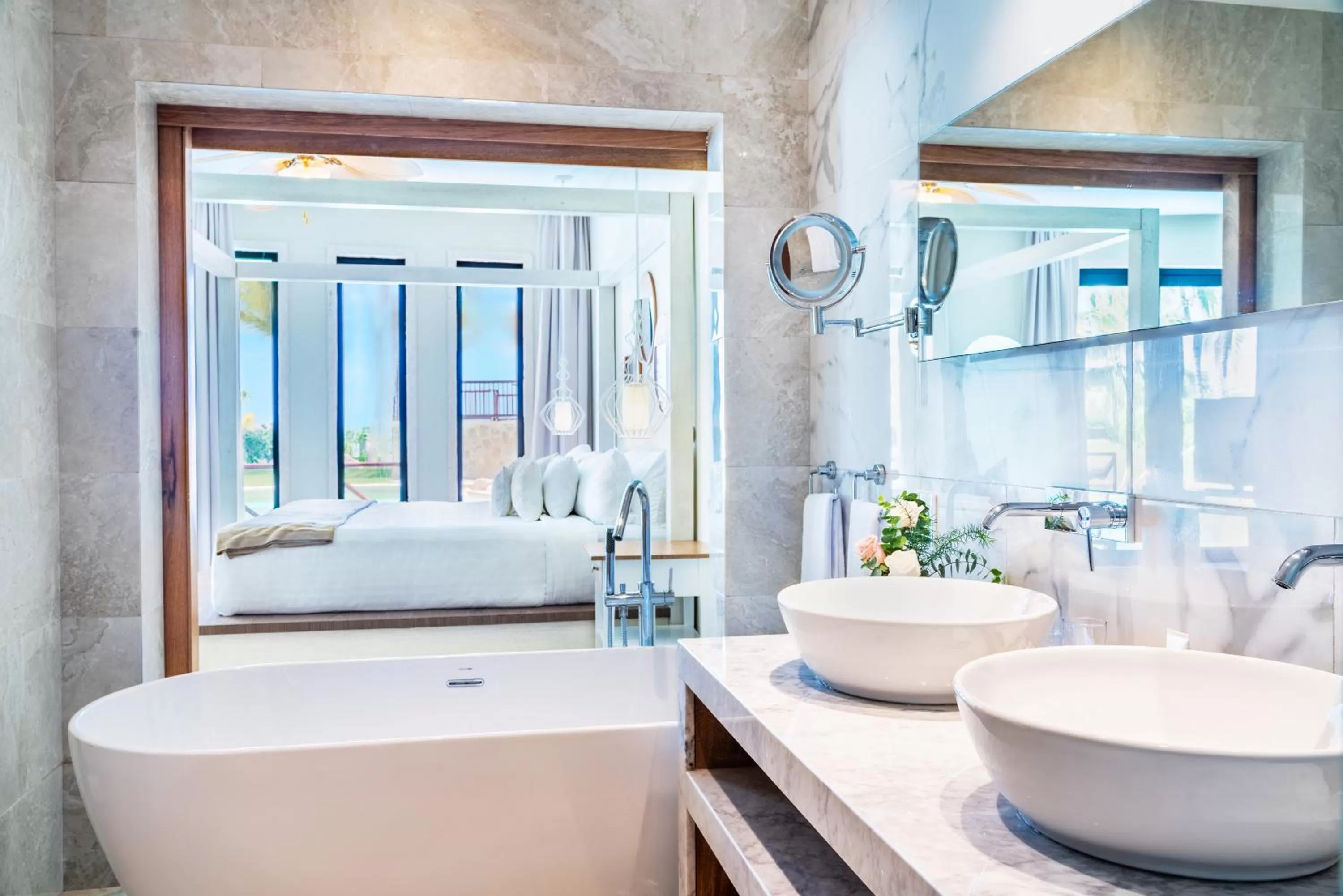 Bathroom, Bed in Sanctuary Cap Cana, a Luxury Collection Resort, Dominican Republic, Adult All-Inclusive