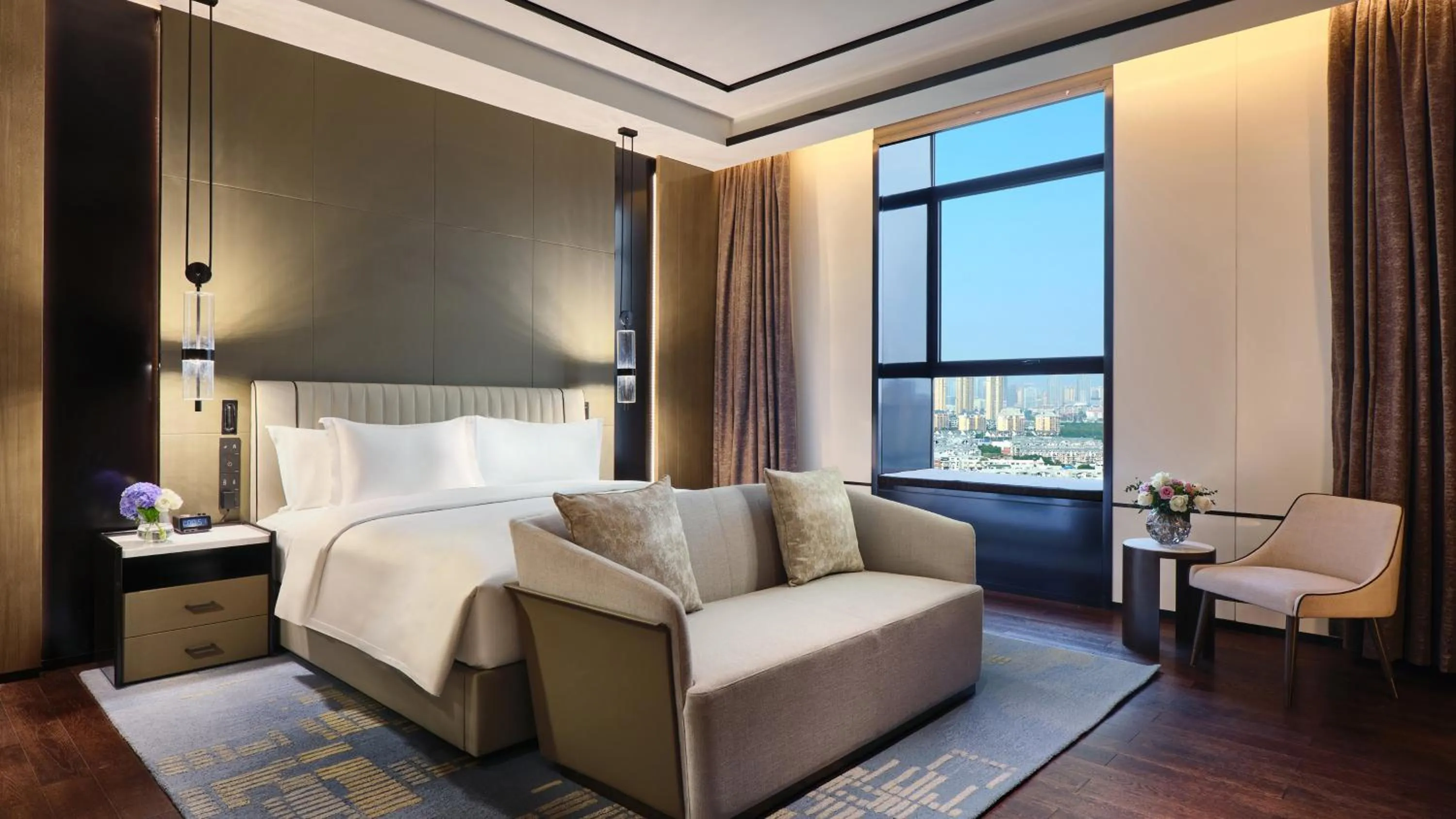 Photo of the whole room, Bed in Crowne Plaza Wuhan Development Zone by IHG