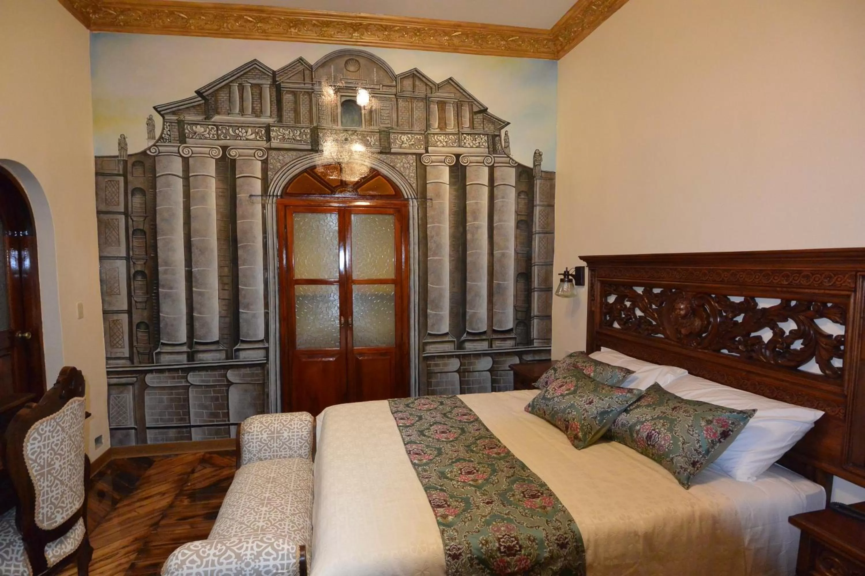 Decorative detail, Bed in Hotel La Basílica Quito
