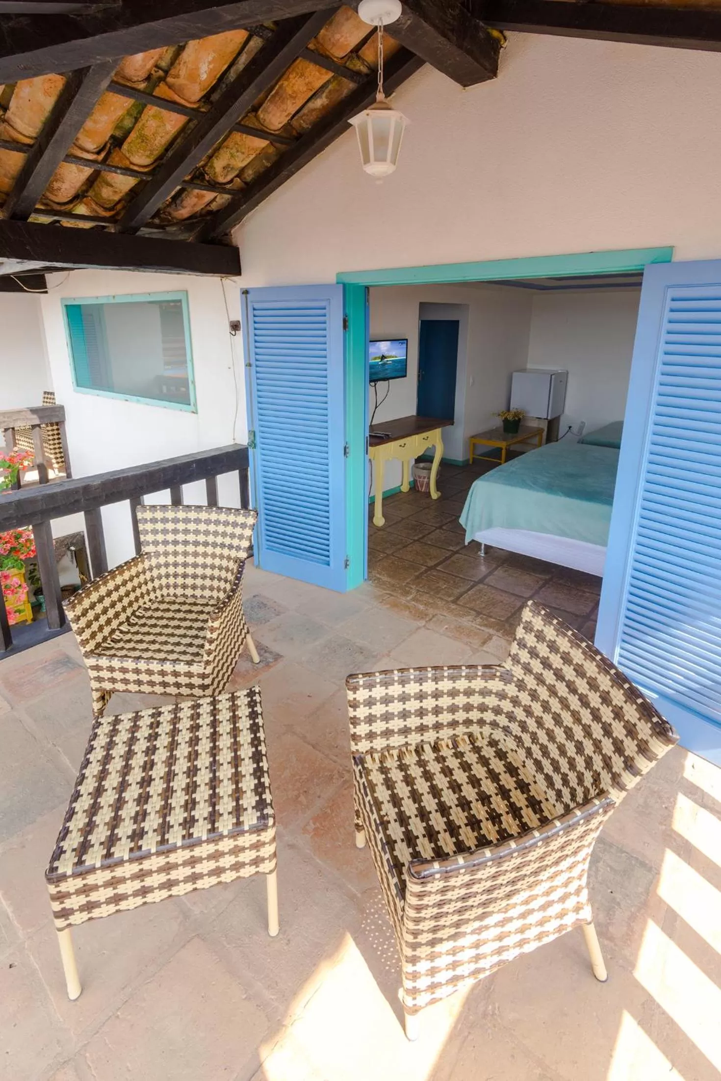 Balcony/Terrace, Bed in Vila Bela-Emília