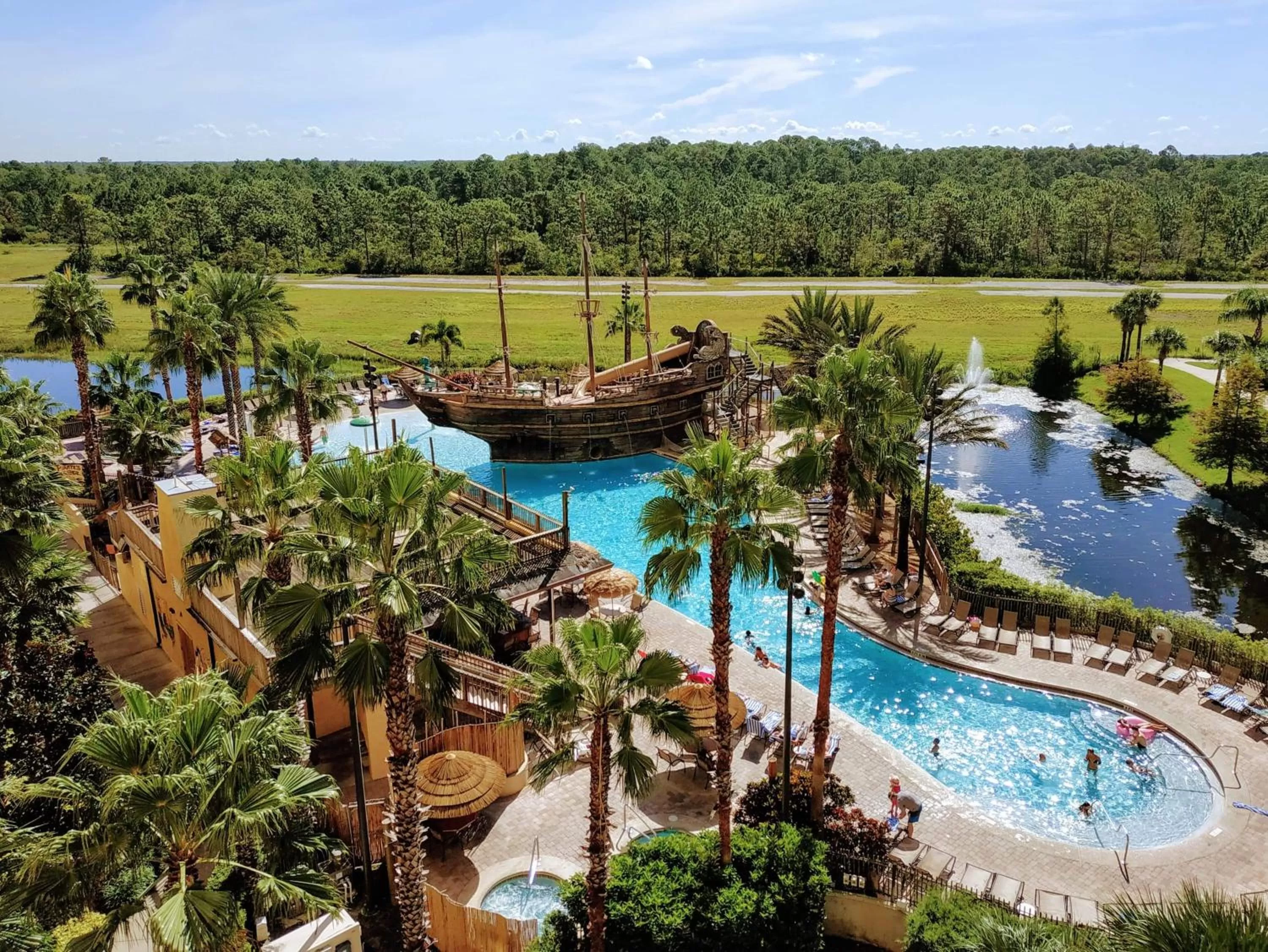 Pool view in Lake Buena Vista Resort Village and Spa, Near Disney