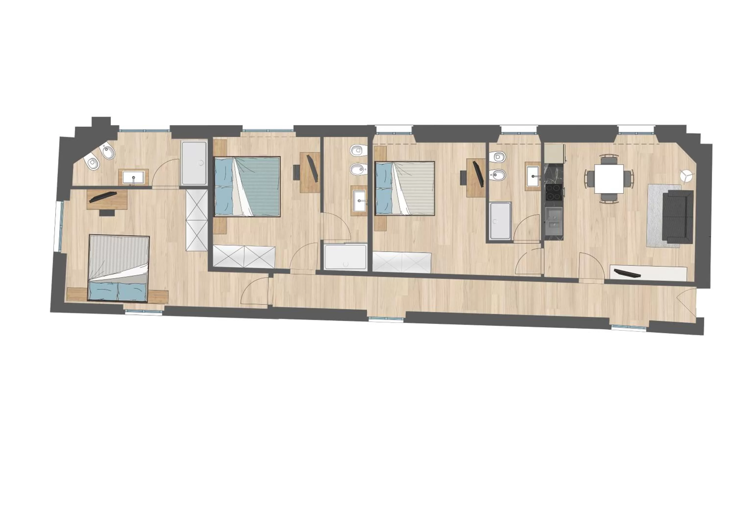 Floor plan in Ah Villaglori Boutique Apartments