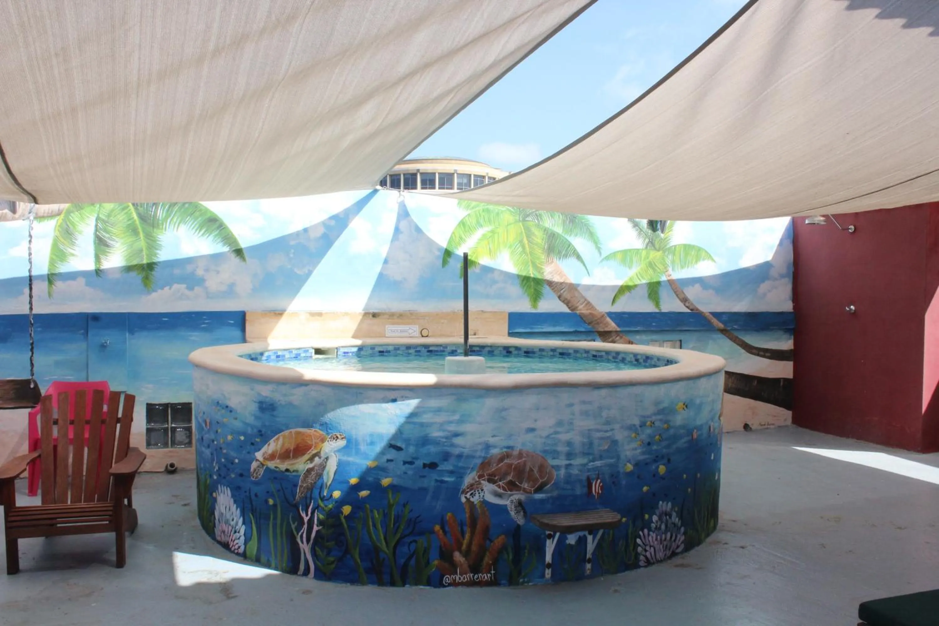 Swimming pool in First Curacao Hostel