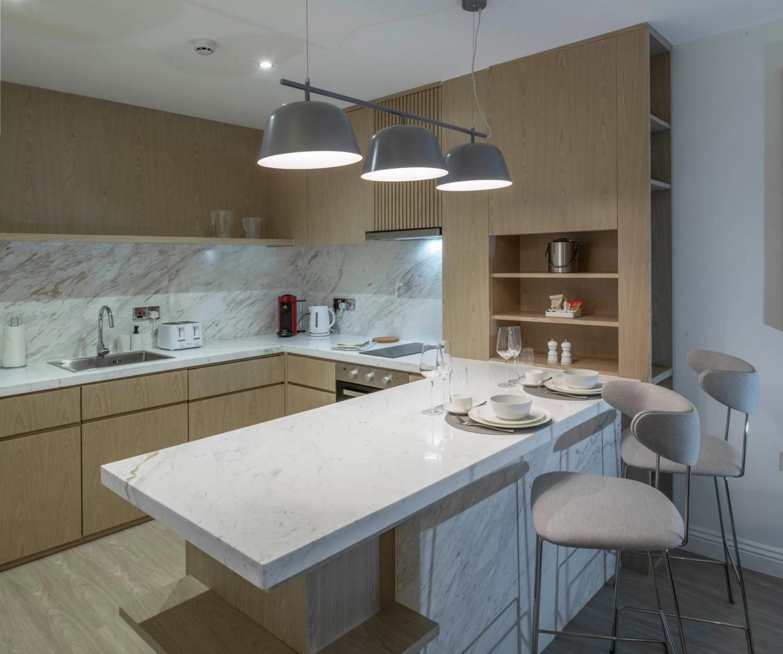 Kitchen or kitchenette in Trueman Court Luxury Serviced Apartments