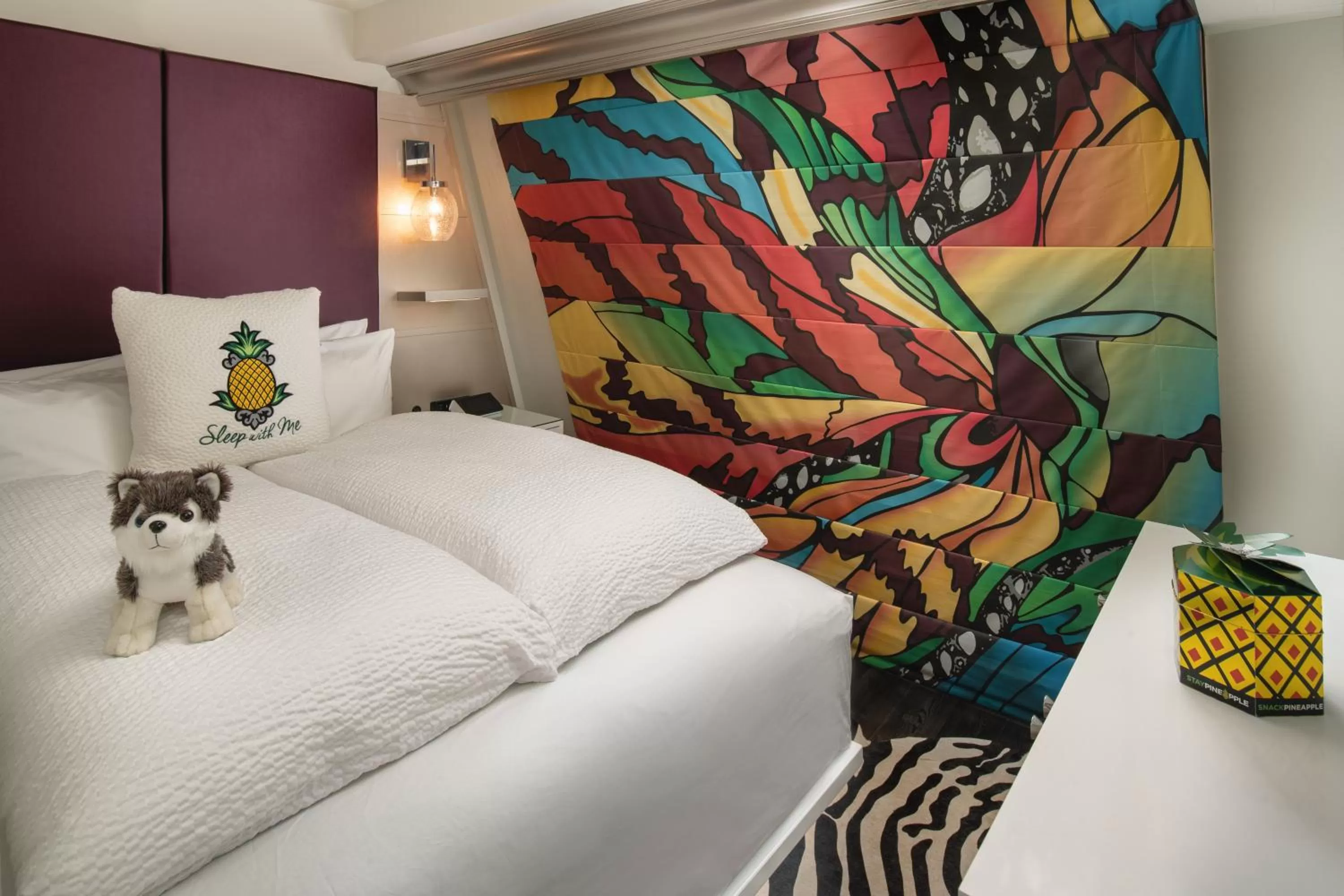 Bed in Staypineapple, An Artful Hotel, Midtown New York