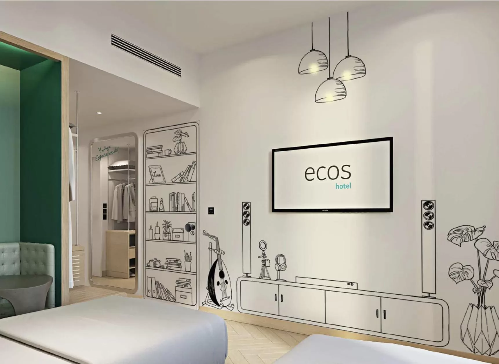 Bed in Ecos Dubai Hotel at Al Furjan