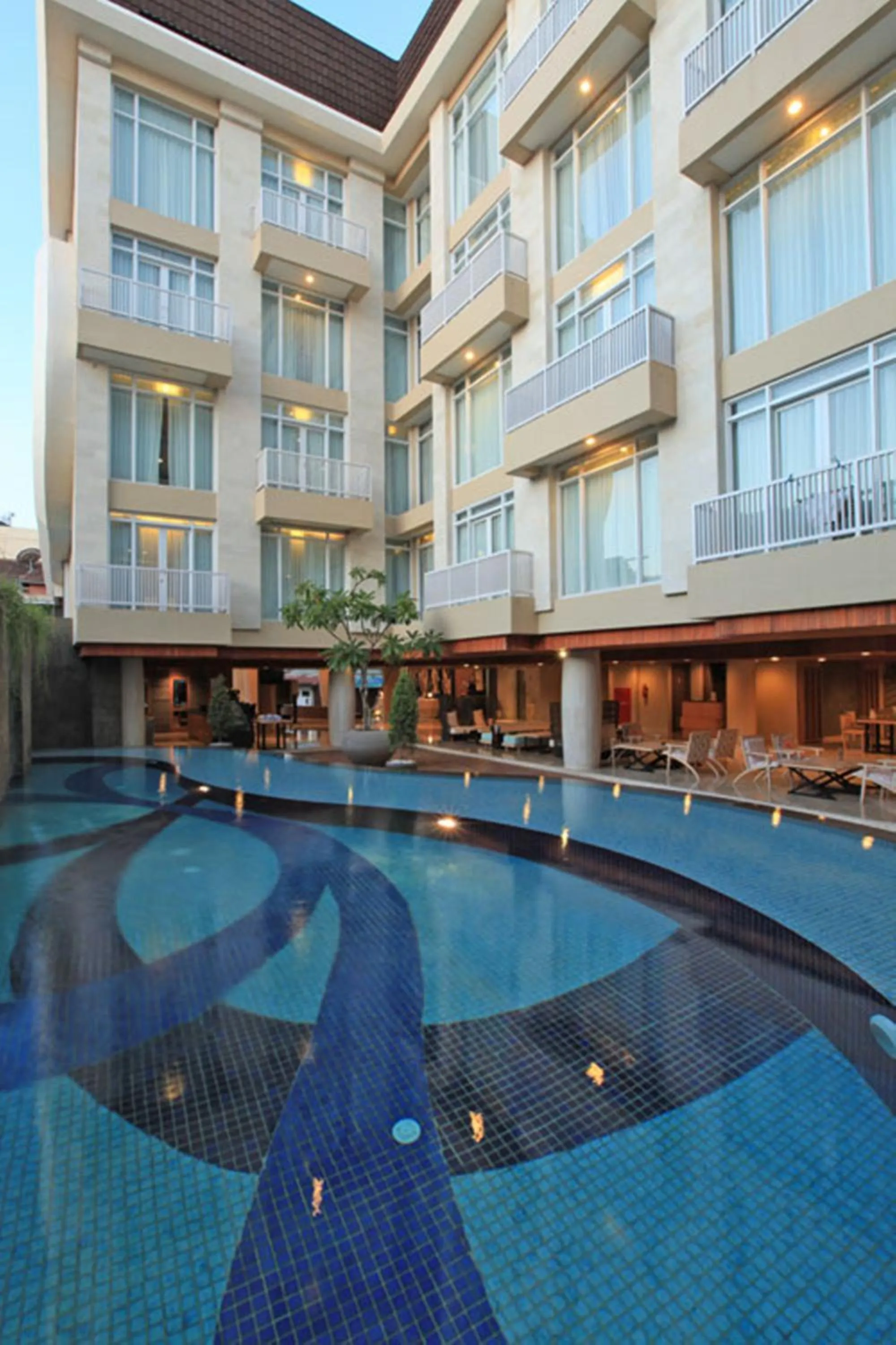 Pool view in Bedrock Hotel Kuta