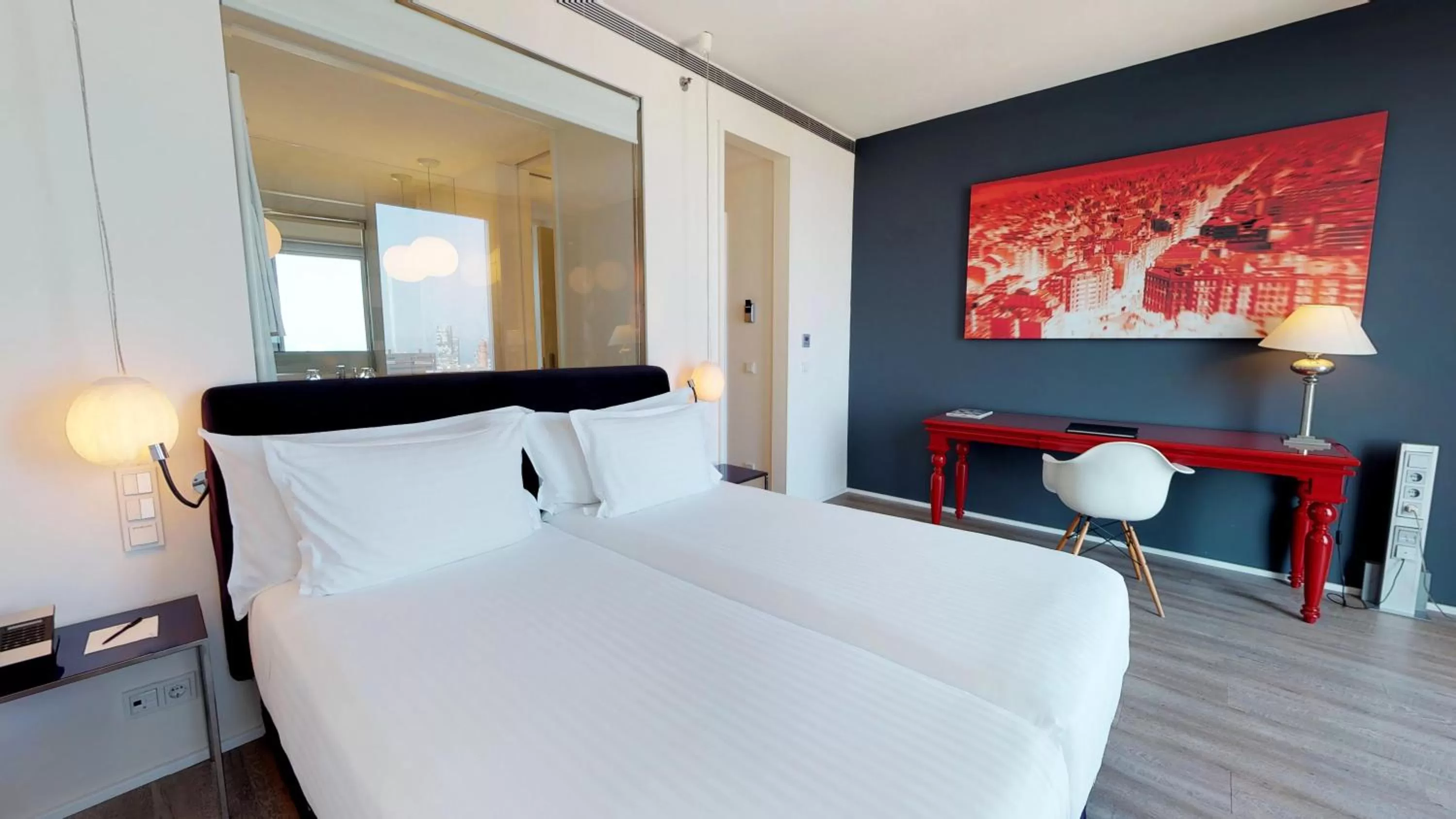 Bedroom, Bed in Melia Barcelona Sky 4* Sup