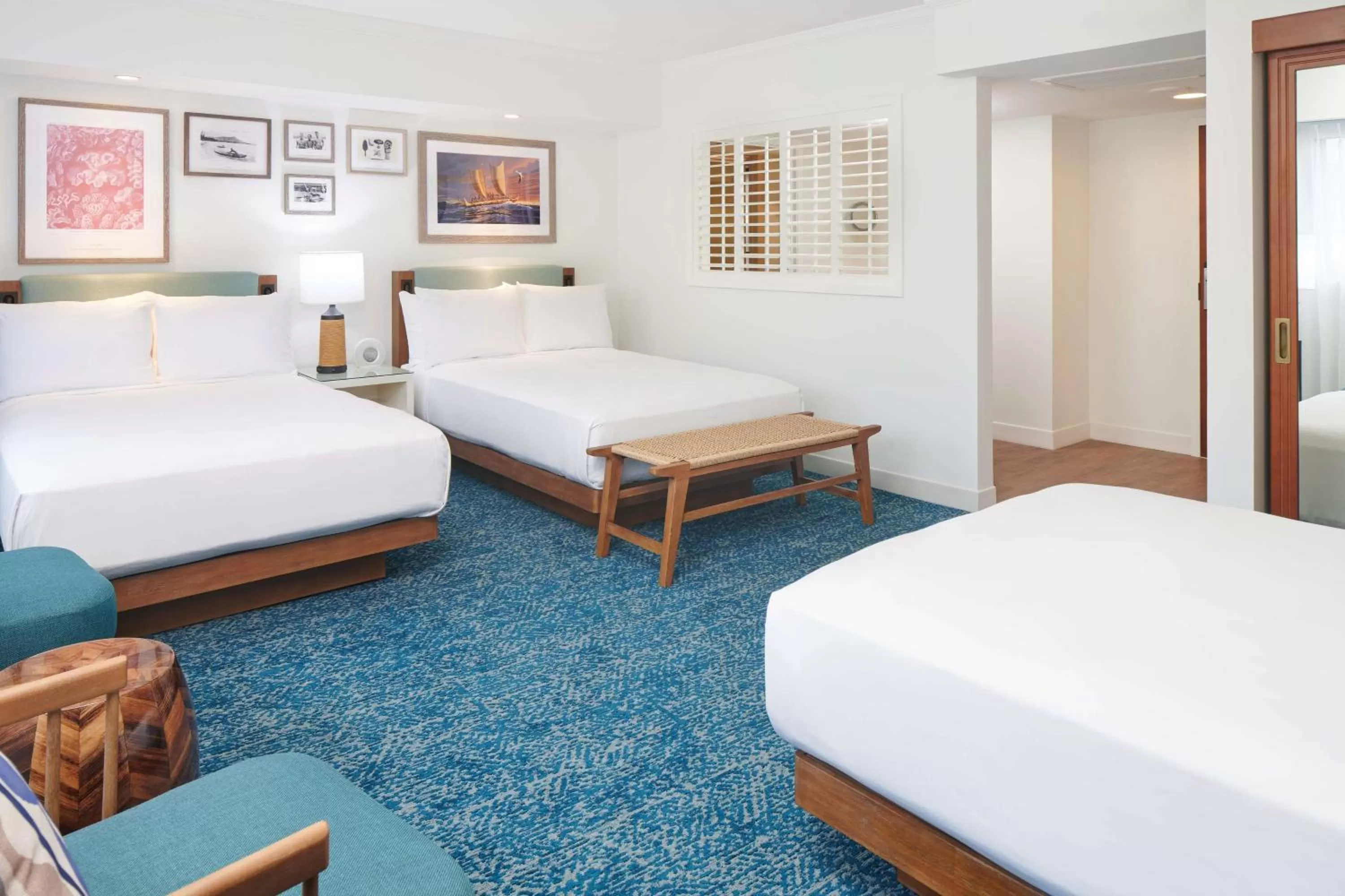 Standard 3 Double Beds in OUTRIGGER Reef Waikiki Beach Resort