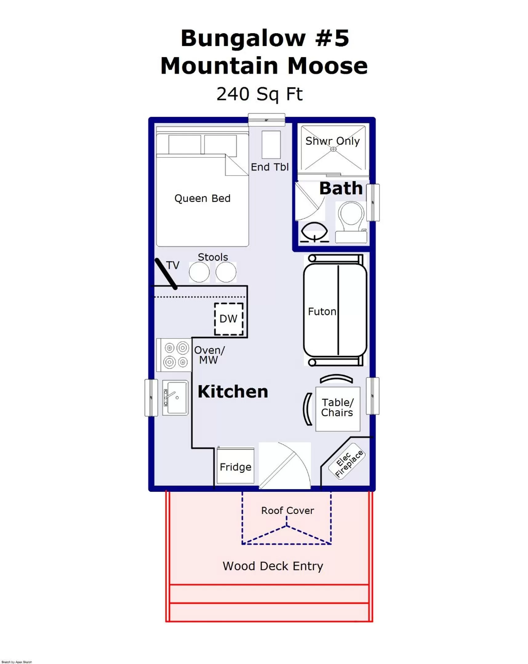 Floor plan in Brundage Bungalows