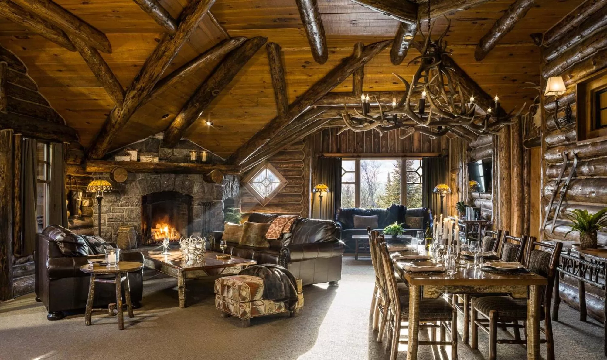 Living room in The Whiteface Lodge