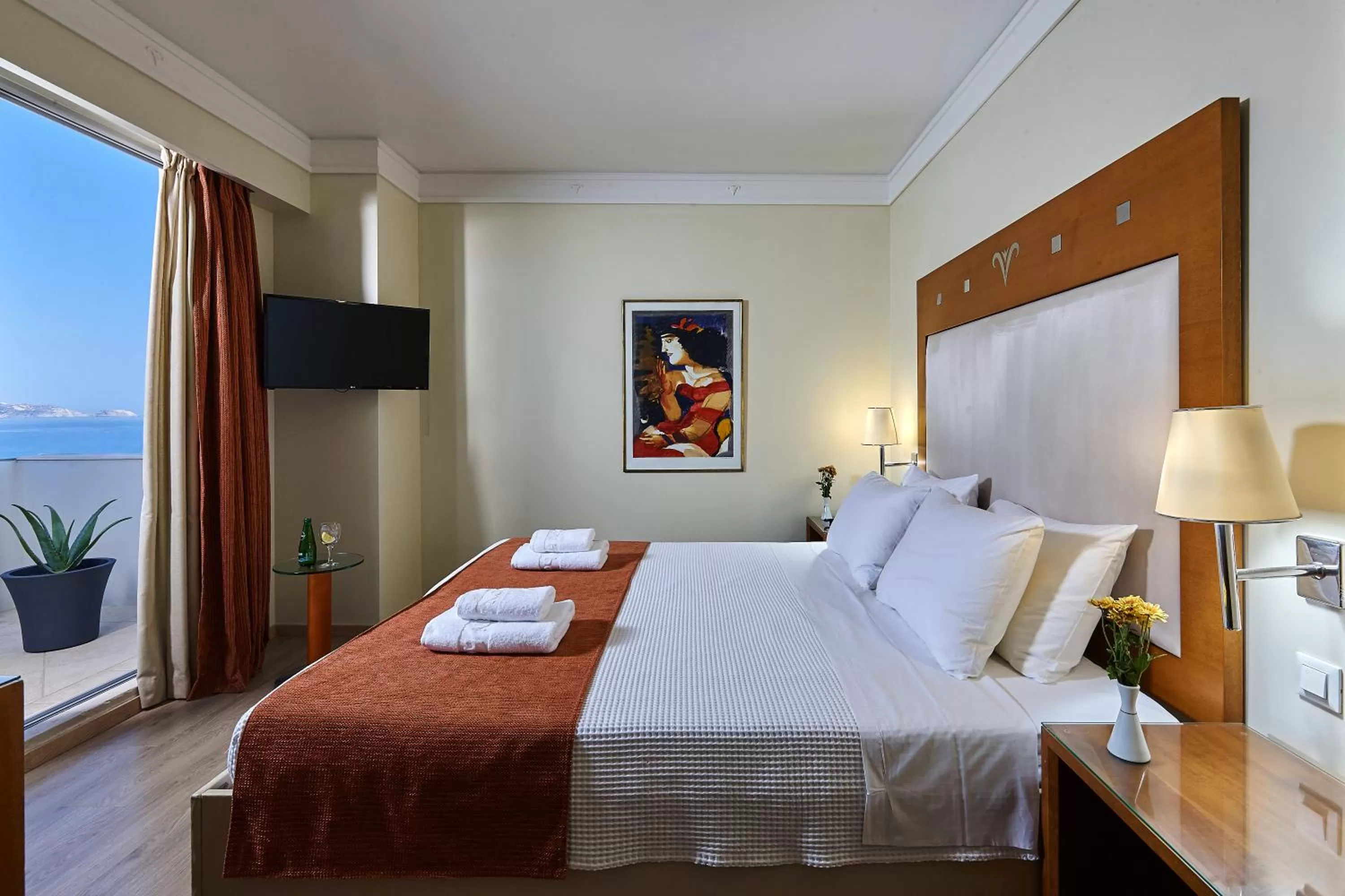 Sea view, Bed in Atrion Hotel