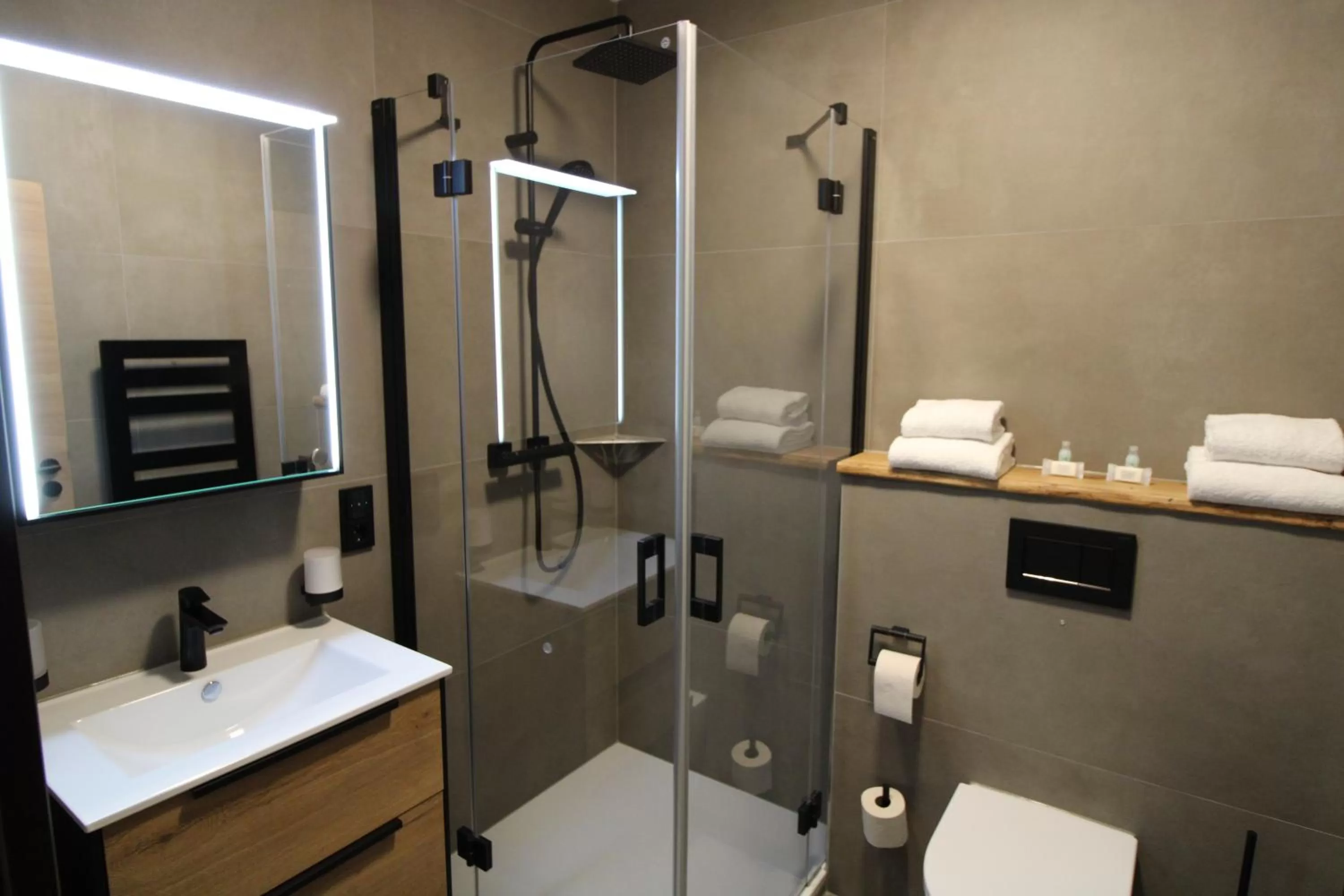 Shower in DER Hirsch Hotel