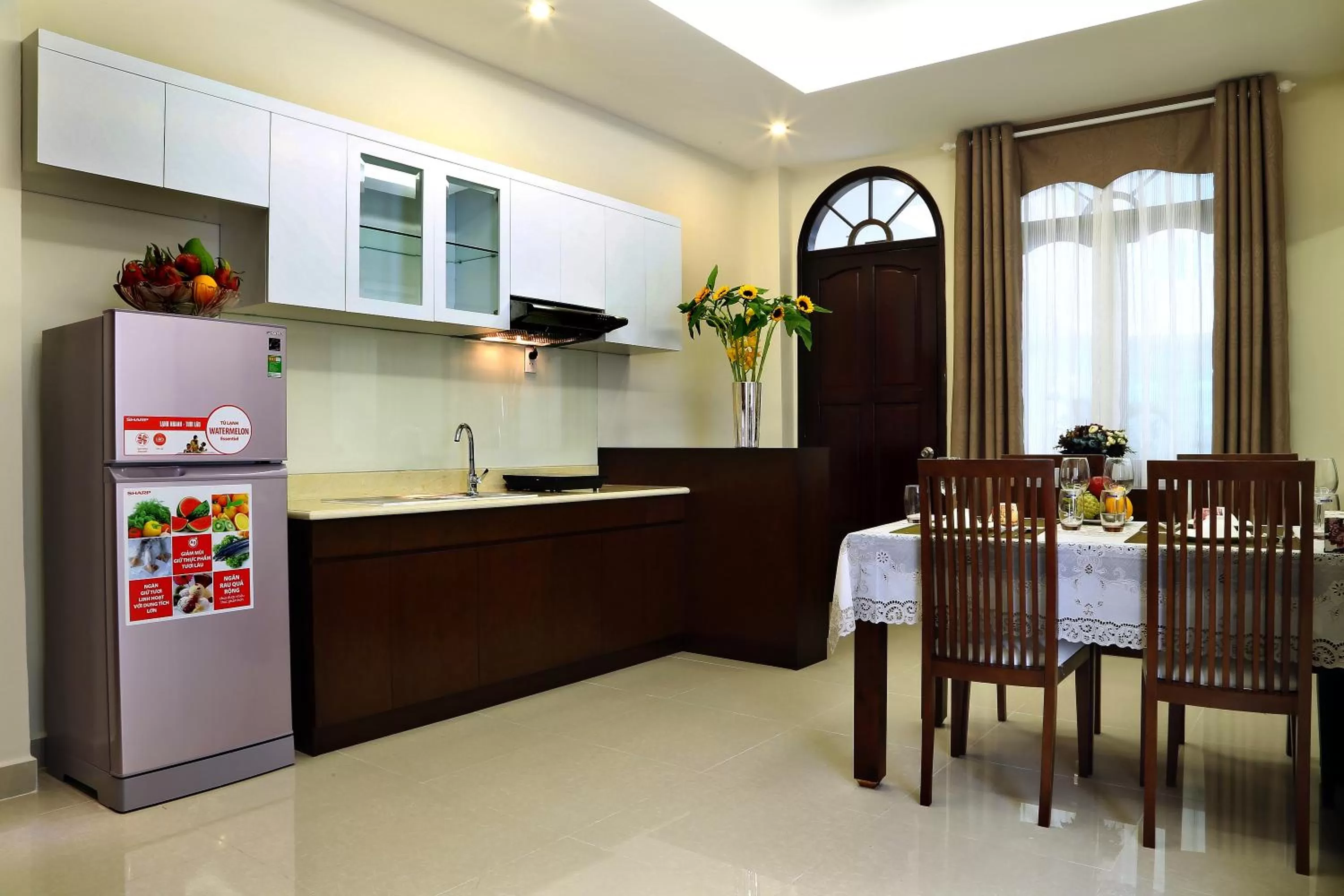 Kitchen or kitchenette in Thien Ha Hotel & Apartment