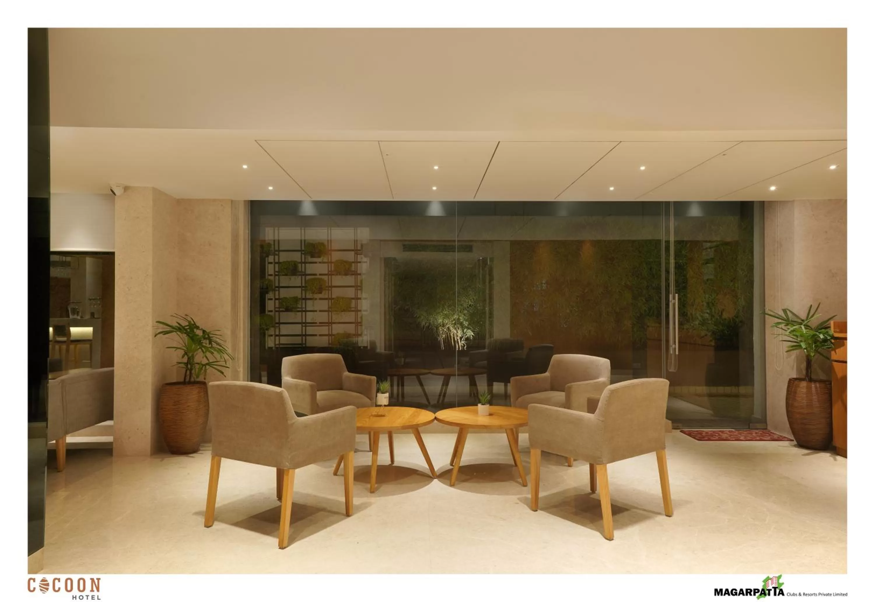 Seating area in Cocoon Hotel