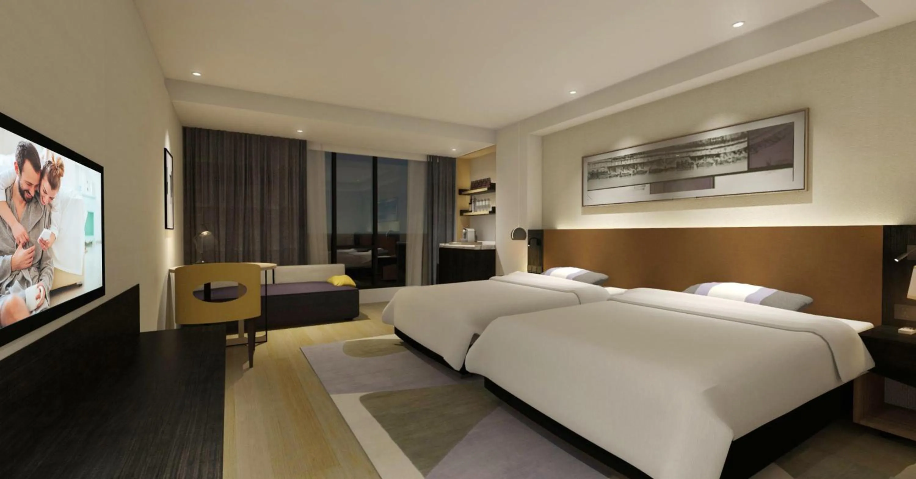 Photo of the whole room, Bed in Citadines Gaoke Liangjiang Chongqing