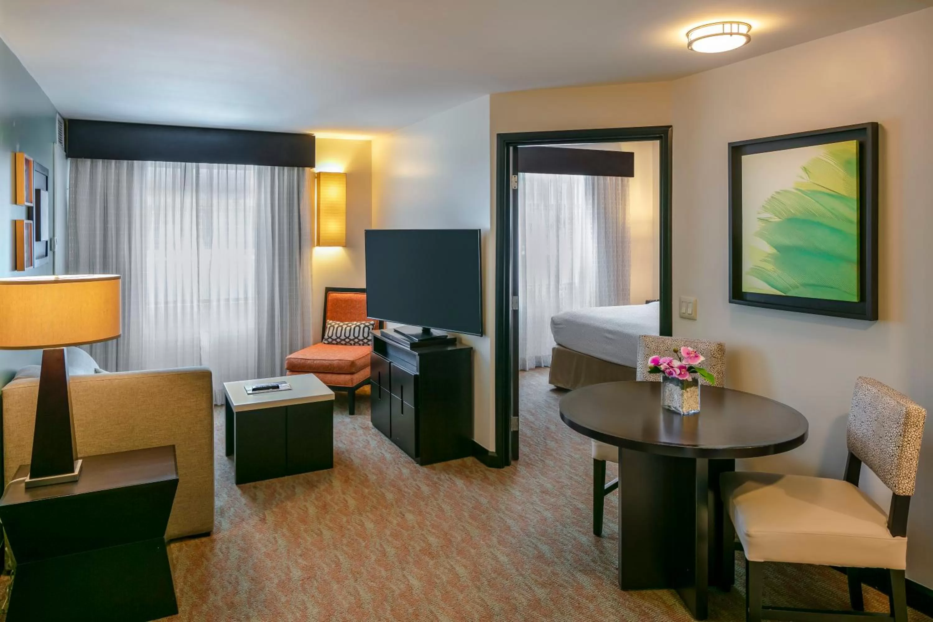Living room, Bed in Residence Inn by Marriott San Jose Escazu