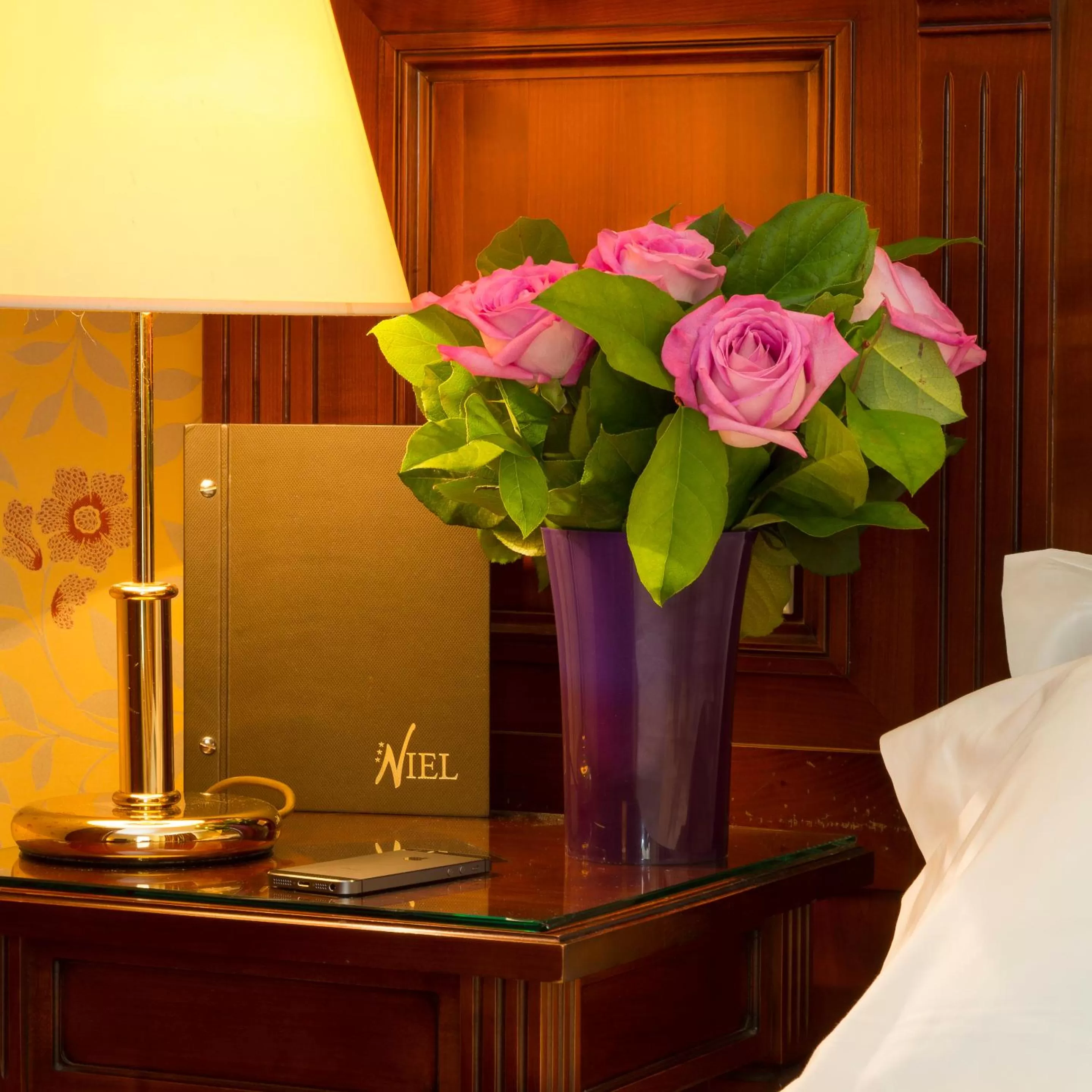 Decorative detail, Bed in Elysees Niel Hotel