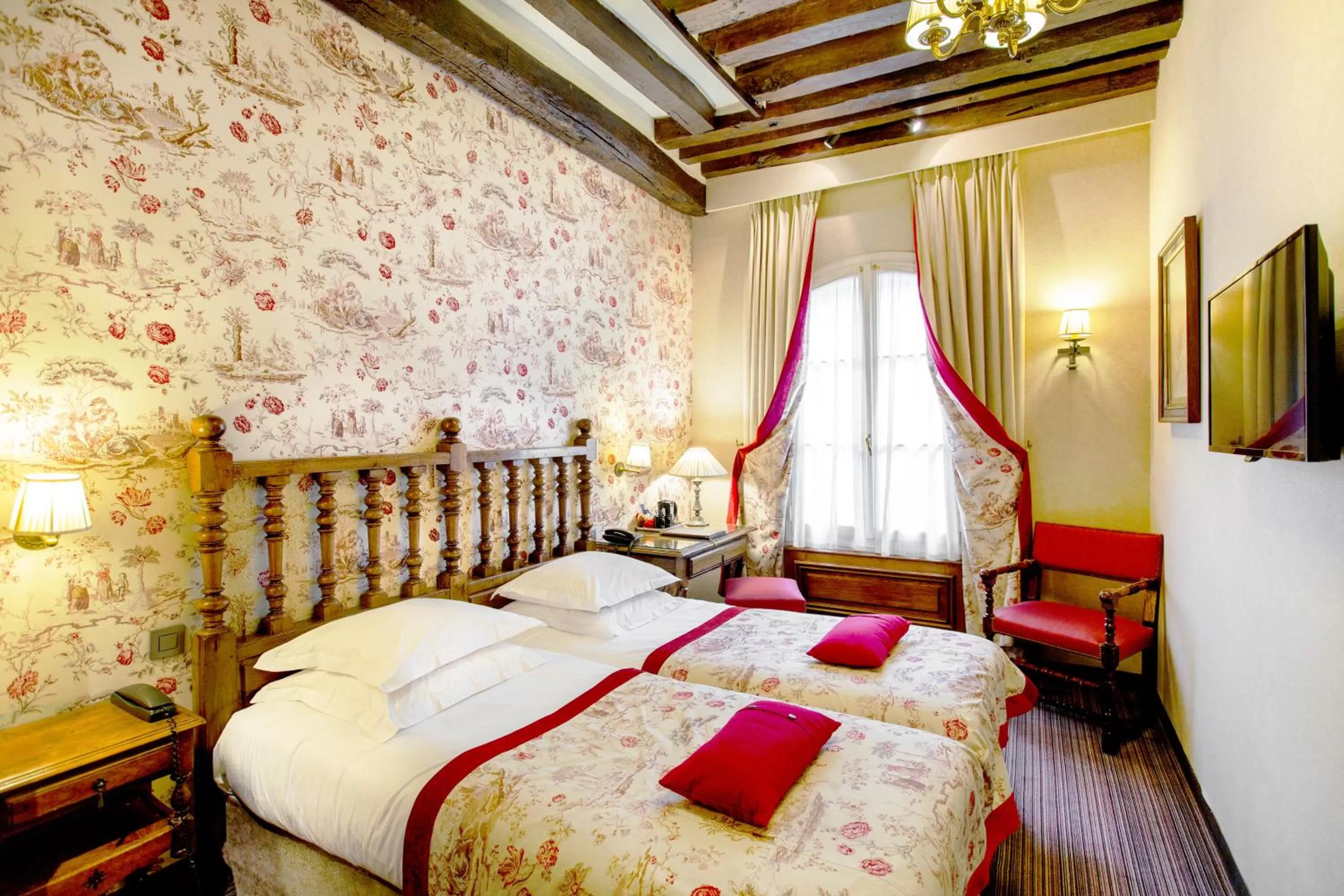 Decorative detail, Bed in Hotel Left Bank Saint Germain