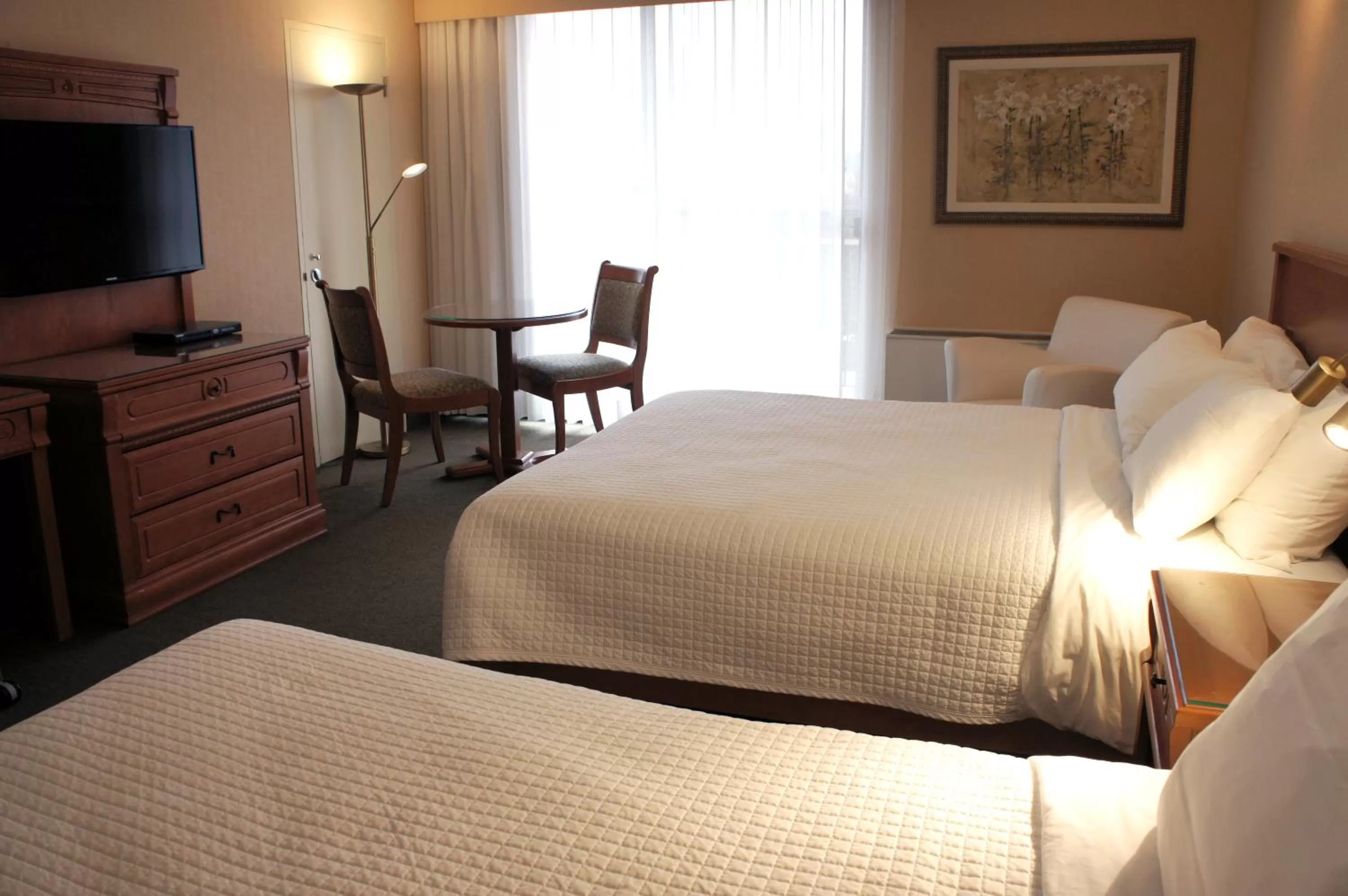 Garden side room with 2 Queen-size beds, shower/bath in Hôtel Castel