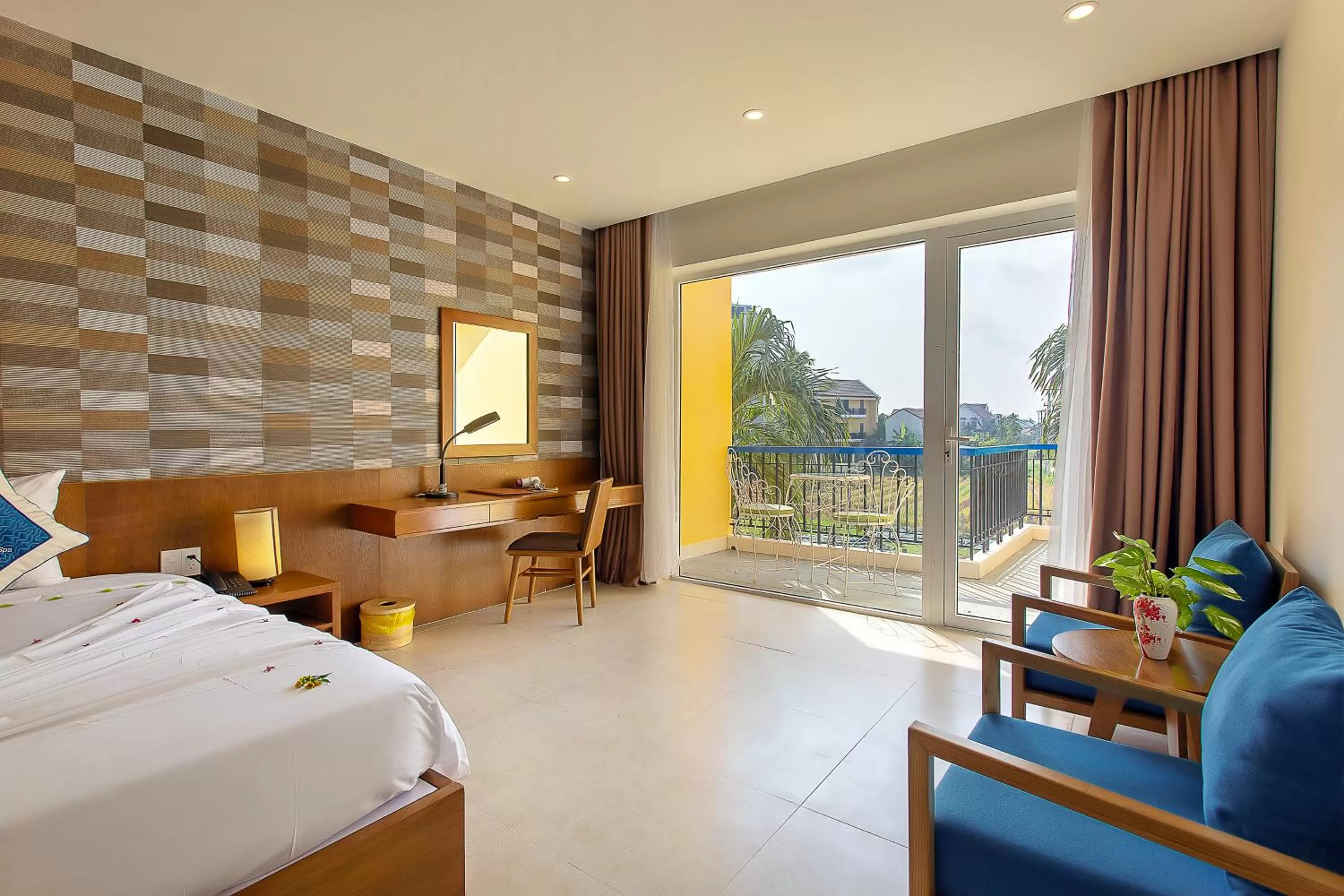 View (from property/room), Bed in Hoi An Aurora Riverside Hotel and Spa