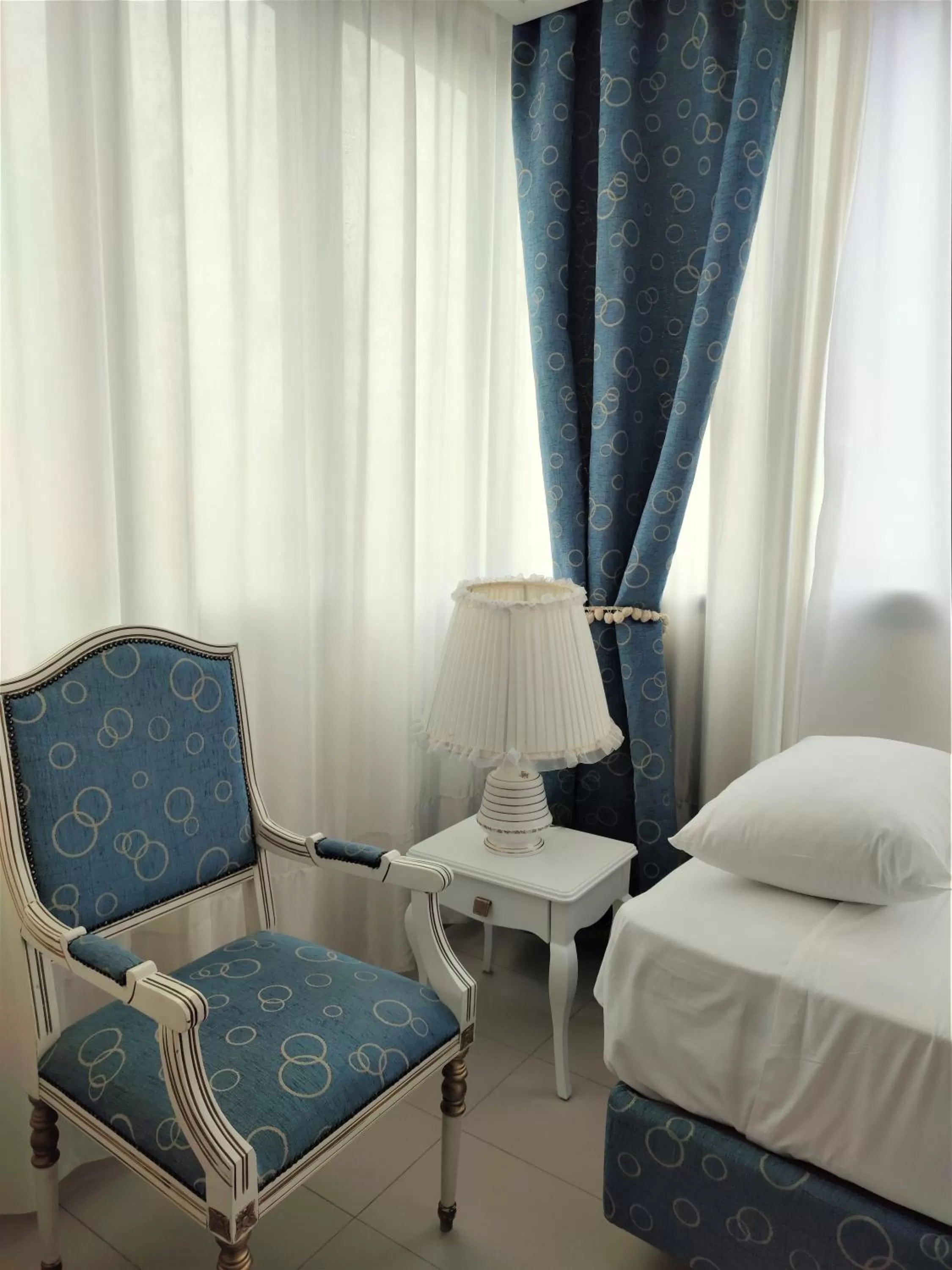 Decorative detail, Bed in Light Blue Hotel