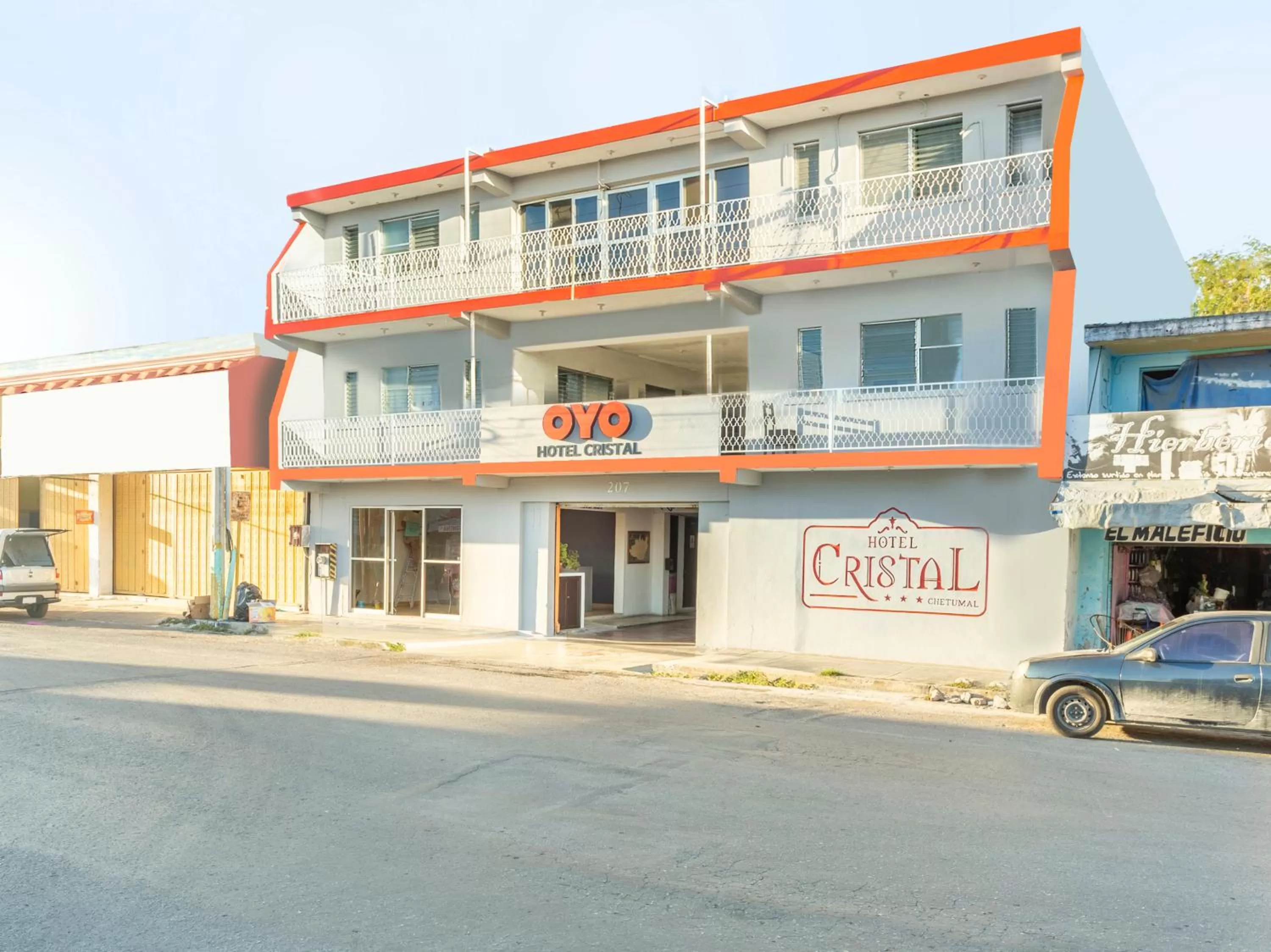 Facade/entrance, Property Building in OYO Hotel Cristal,Museum of Mayan culture,Chetumal