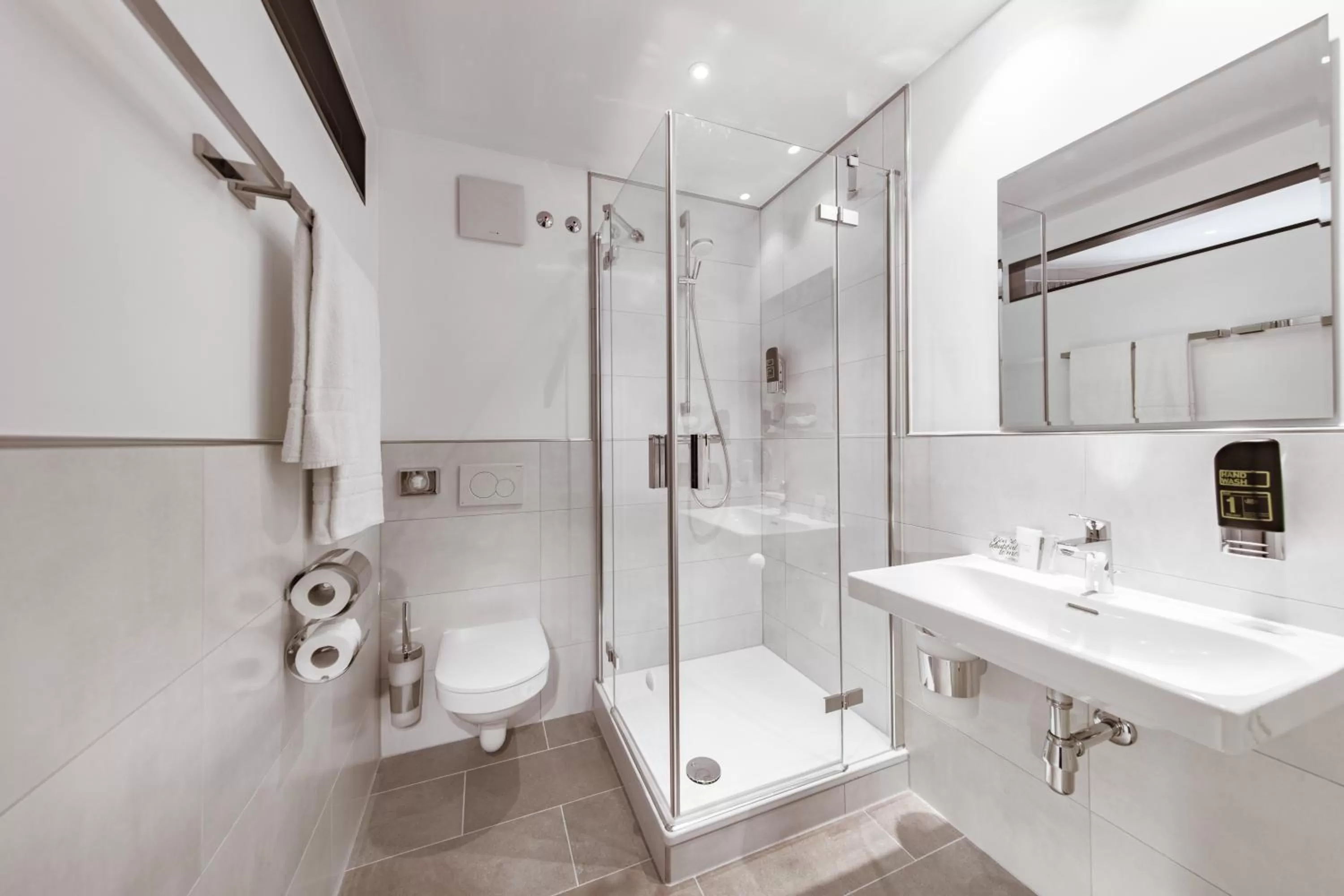 Shower in Maison Schiller by DesignCity Hotels