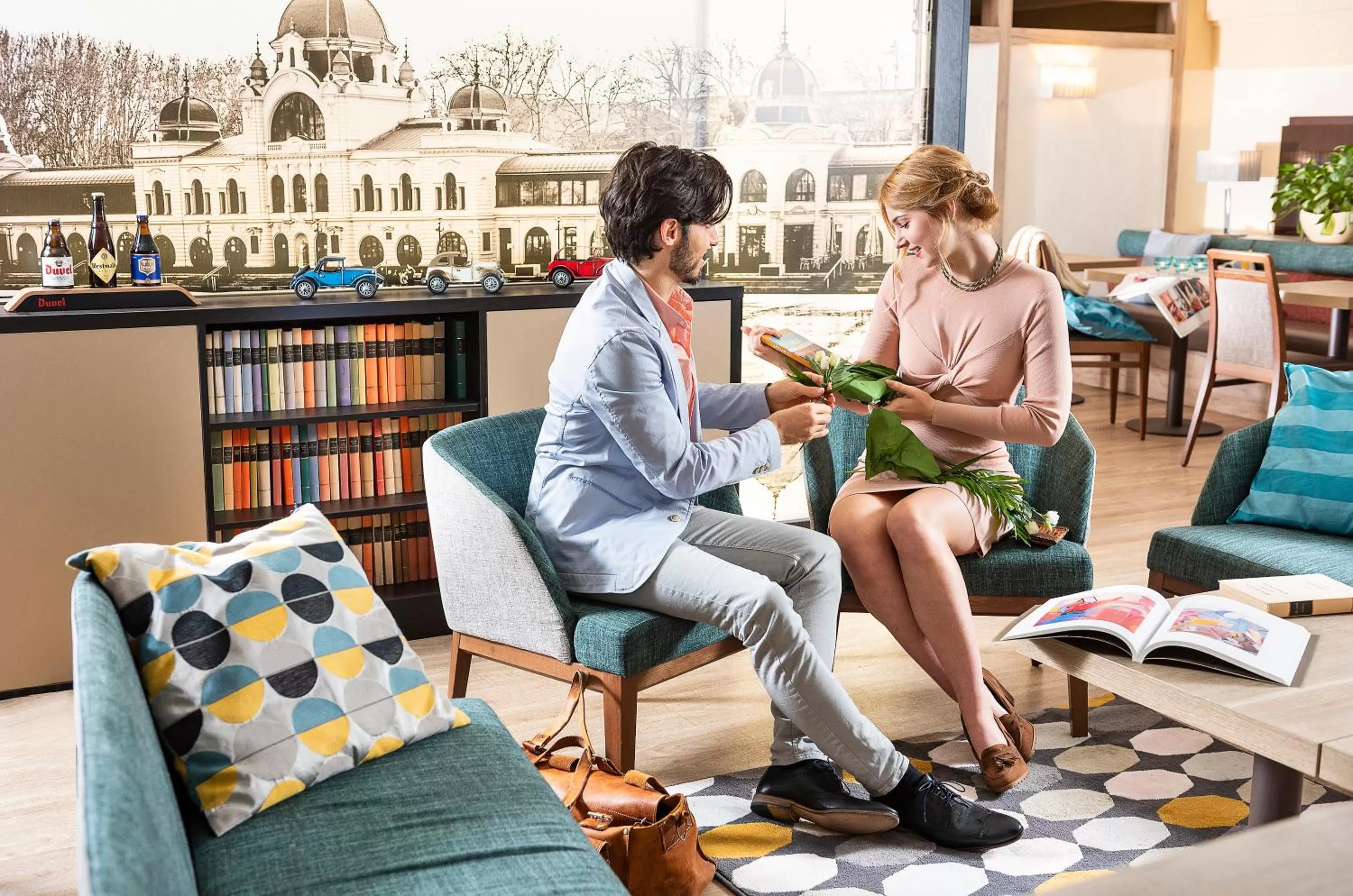 People in Three Corners Hotel Art