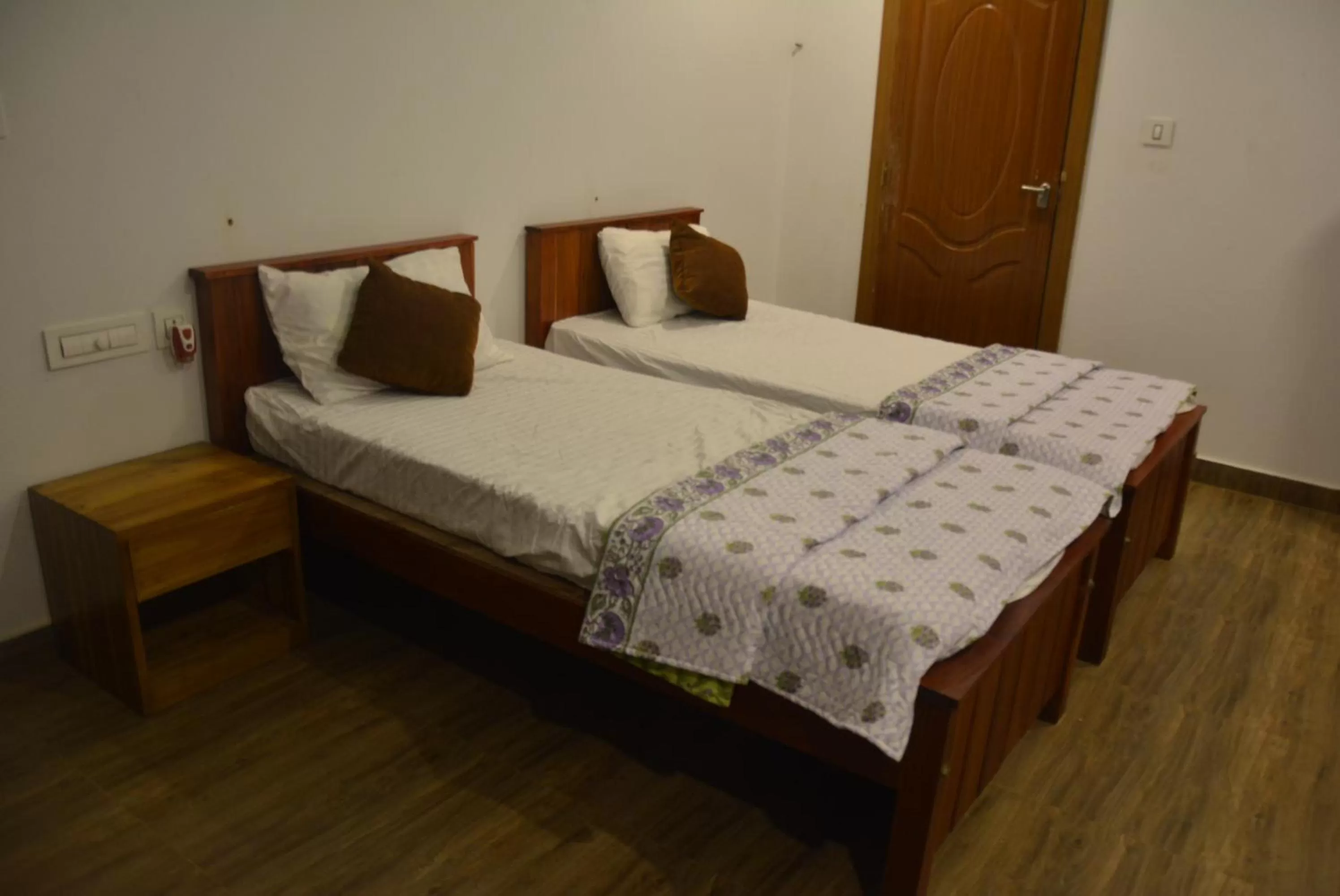 Bed in White Shell Beach House