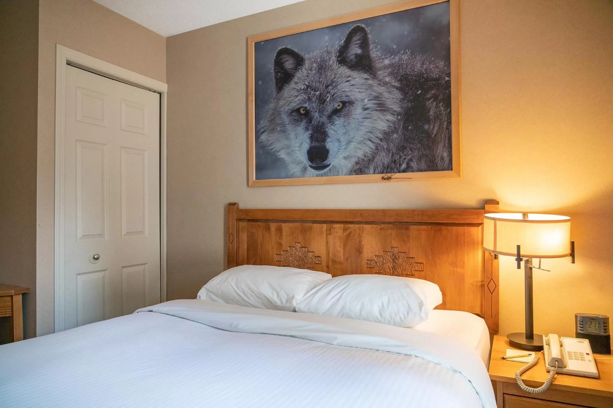 Bed in Banff Rocky Mountain Resort