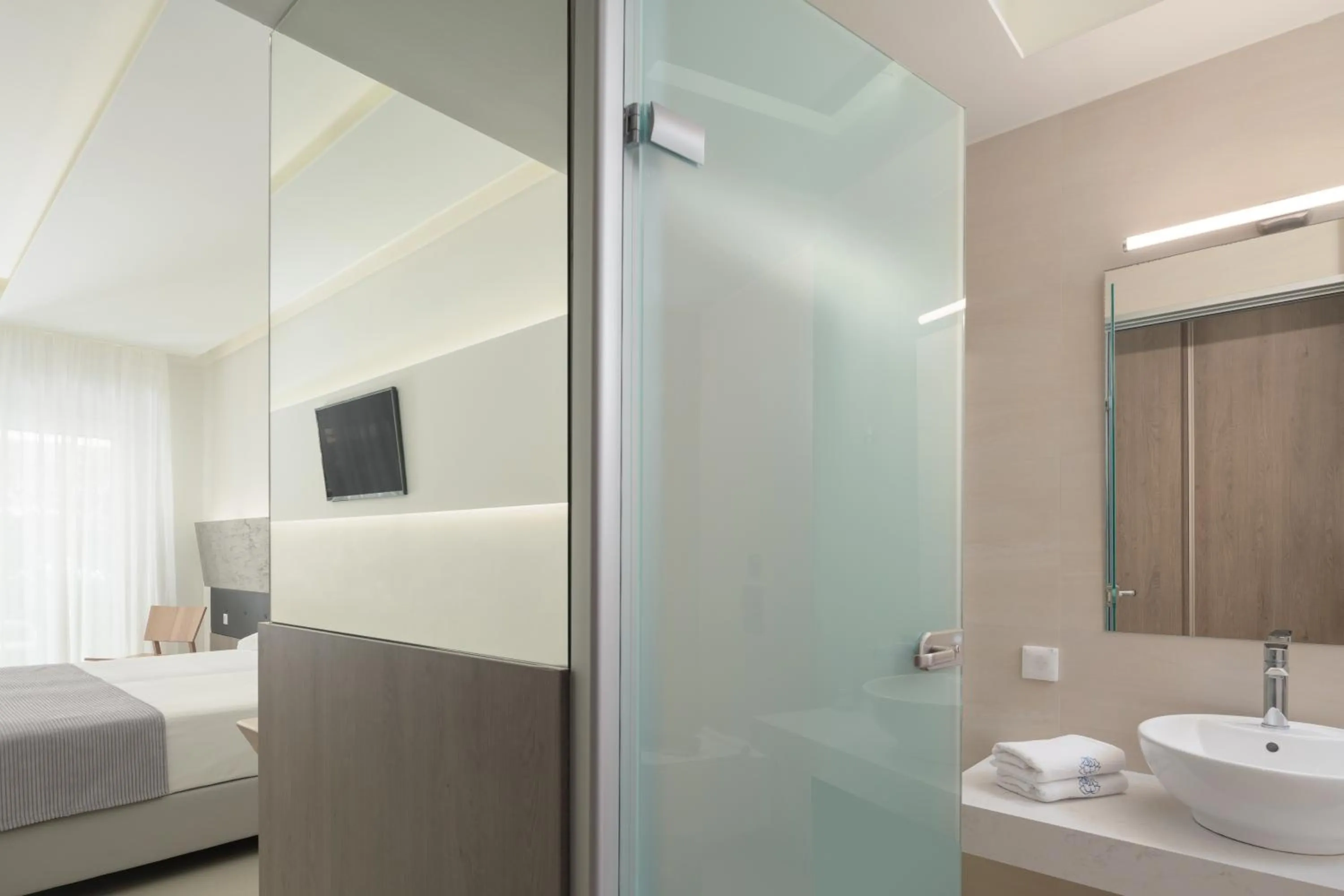 Bathroom, Bed in Melrose Rethymno by Mage Hotels