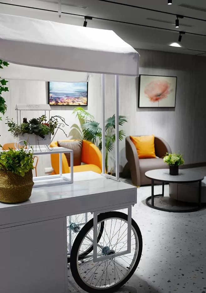 Seating area in Comma Boutique Hotel