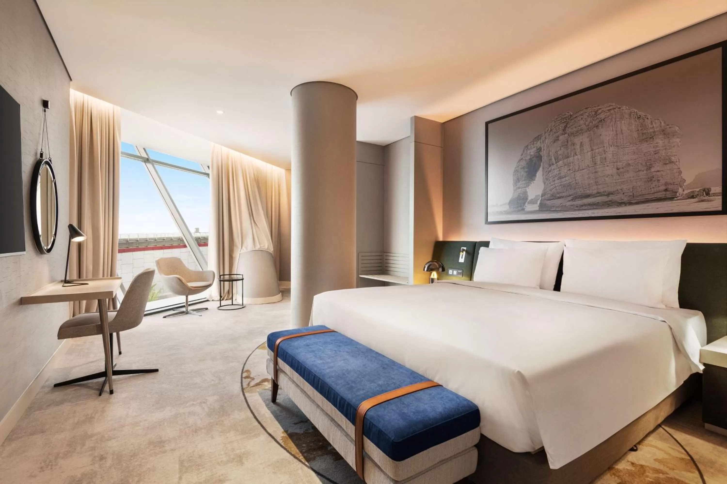 Photo of the whole room, Bed in Radisson Blu Hotel Riyadh Convention and Exhibition Center