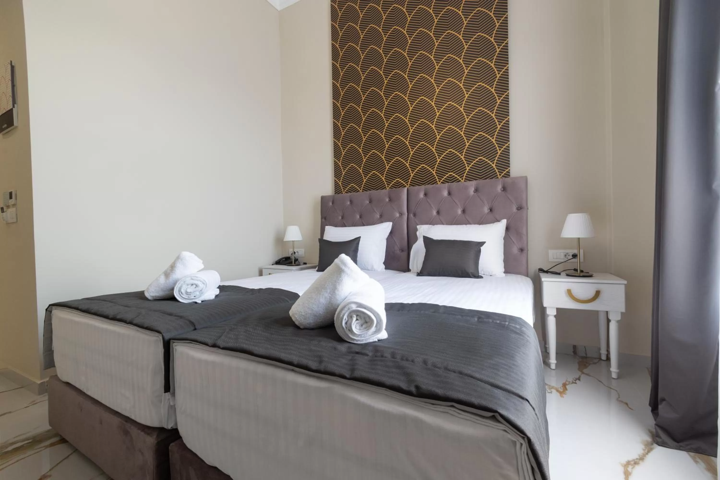 Bed in Modern Revival Luxury Hotel