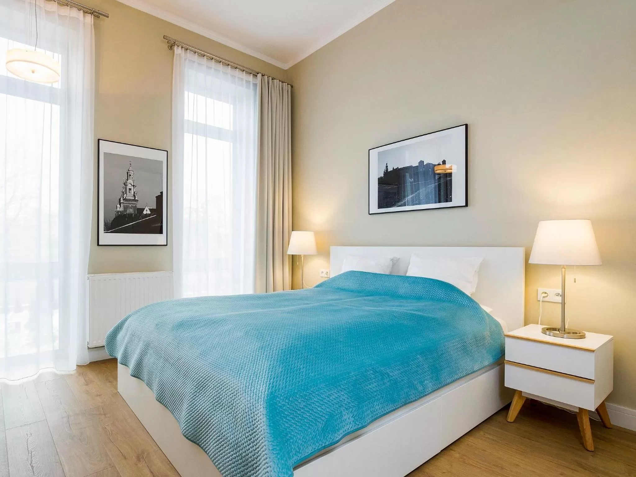 Bed in Riverside Aparthotel Cracow