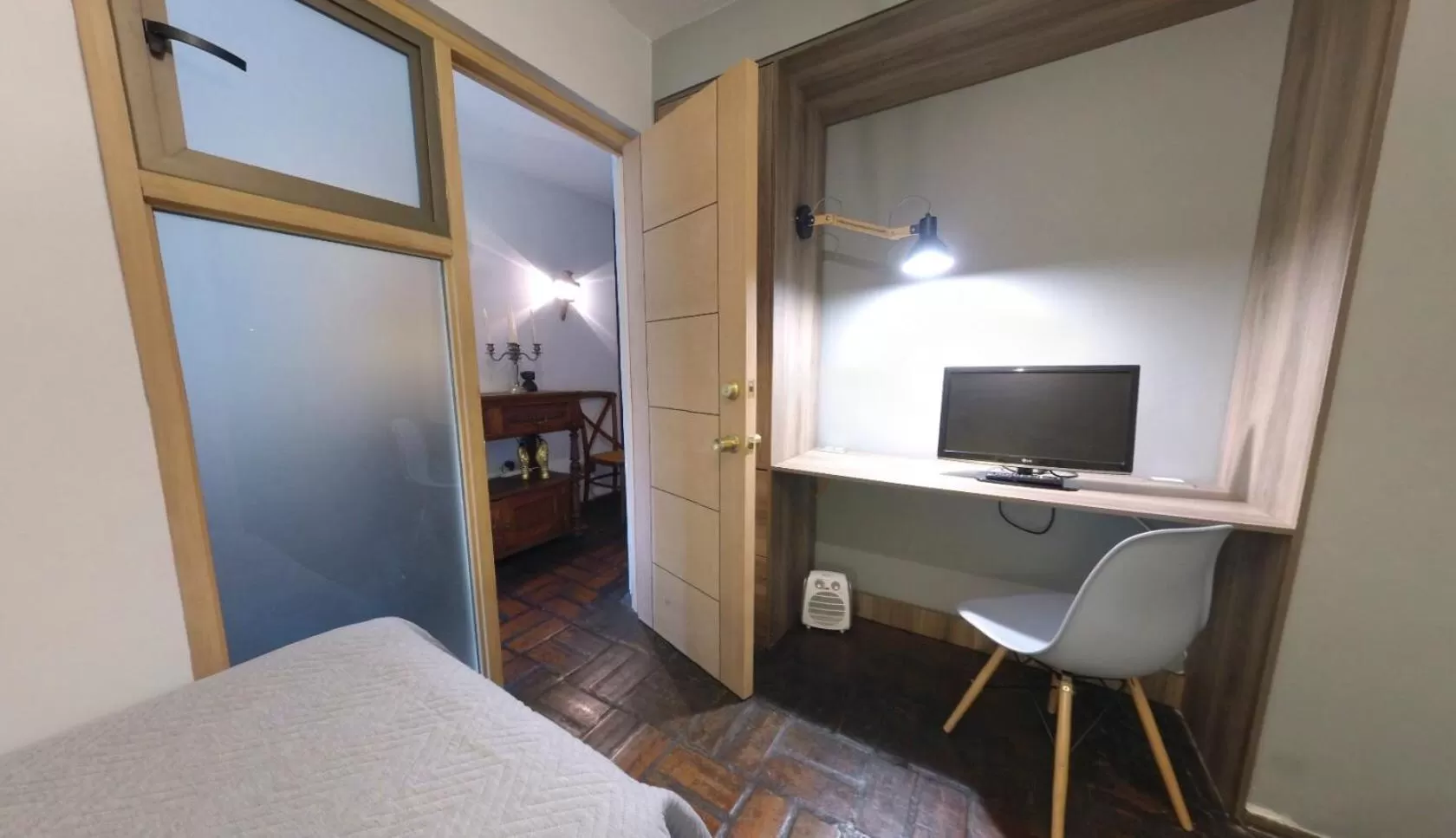 Seating area, Bed in Rent apart Las Condes