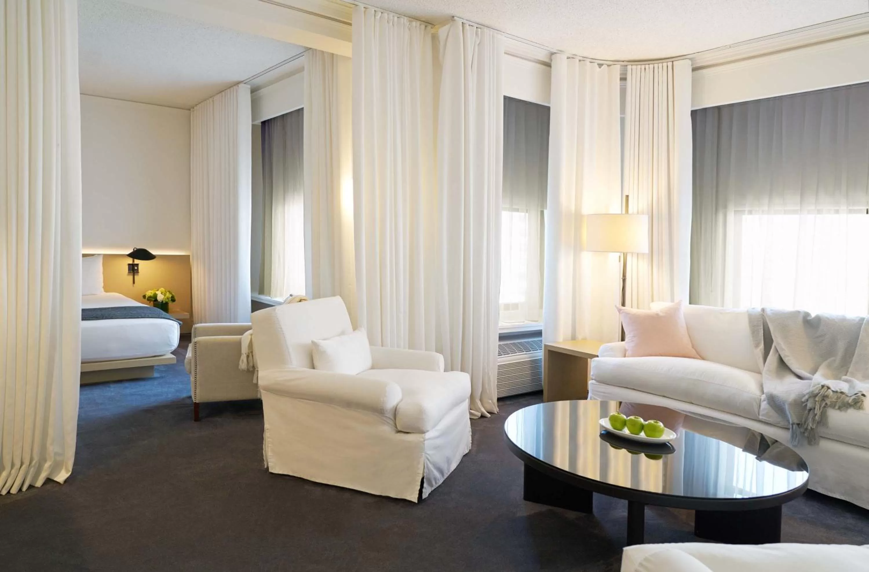 Seating area in Ambassador Chicago, part of JdV by Hyatt