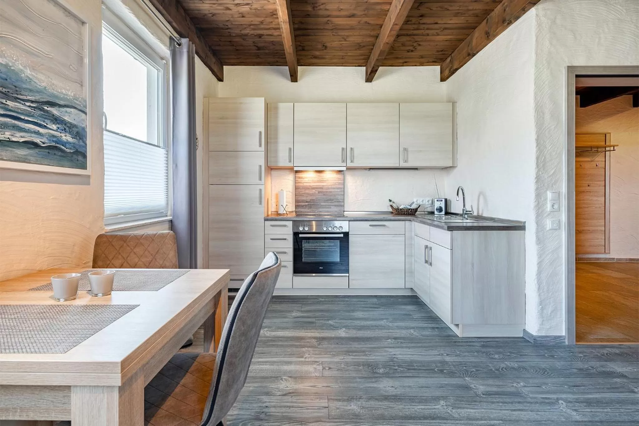 Kitchen or kitchenette in Villa Moorstern am Badesee Tannenhausen