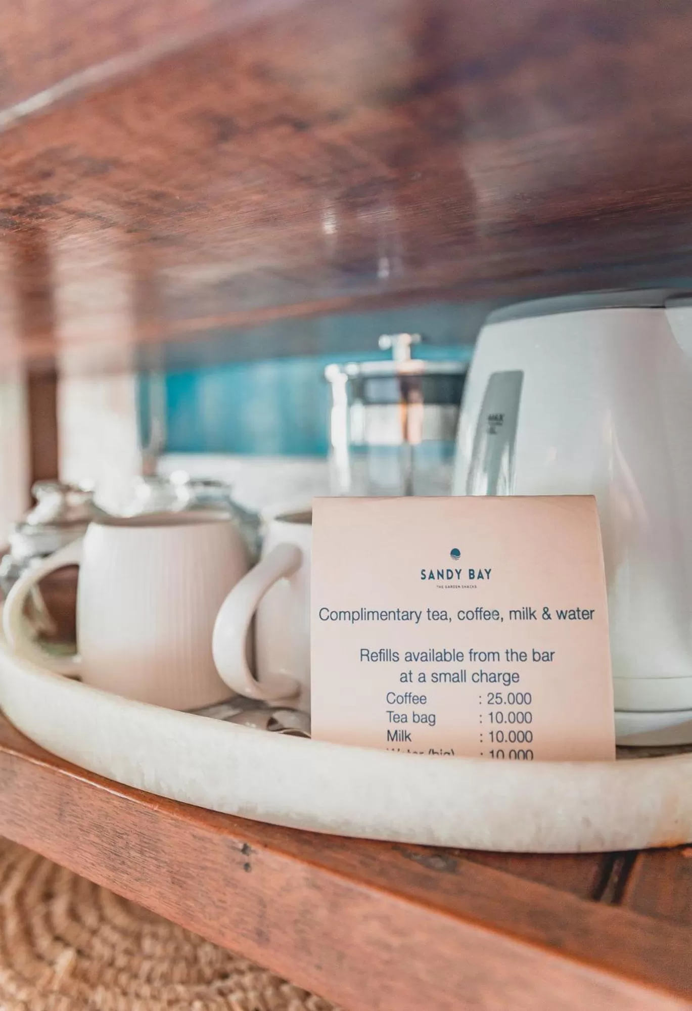 Coffee/tea facilities in The Shacks at Sandy Bay