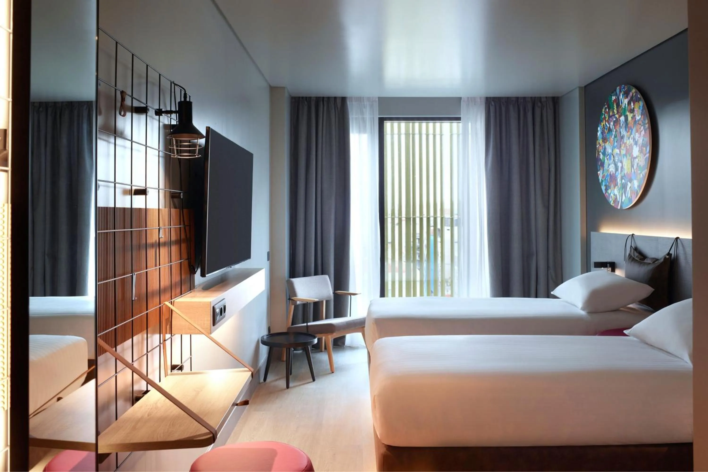 Photo of the whole room, Bed in Moxy Athens City