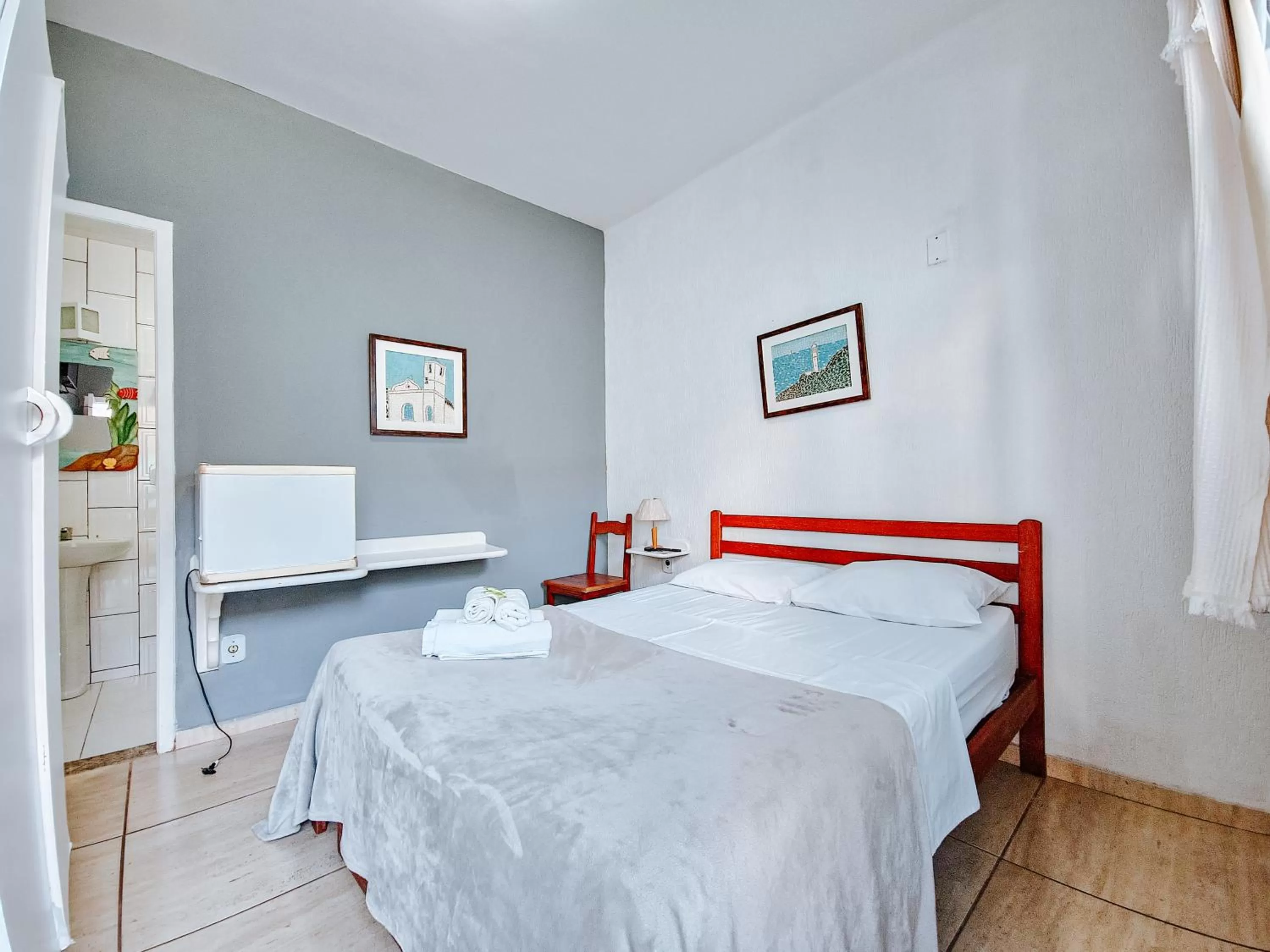 Bed in Pousada Água Marinha