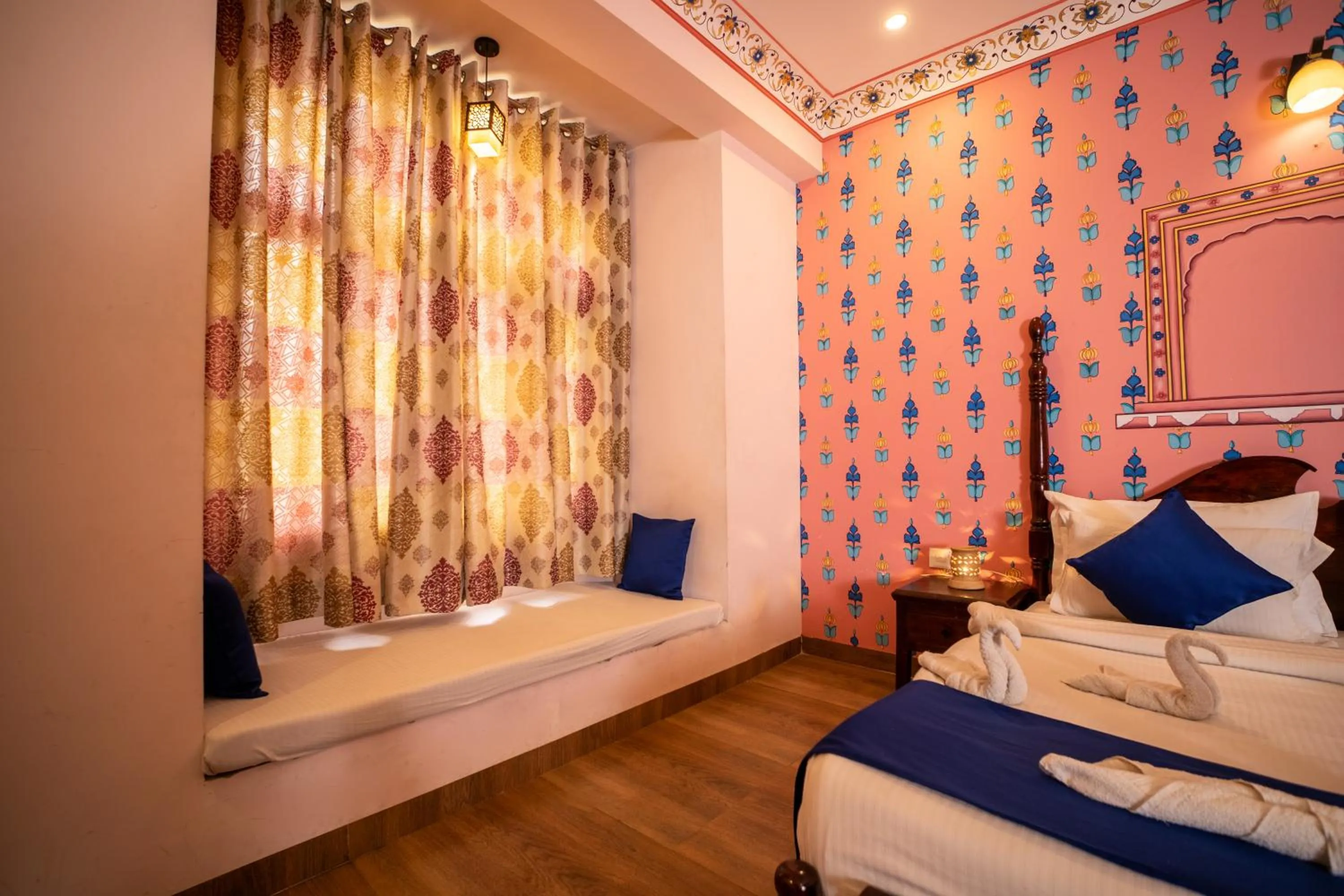 Photo of the whole room, Bed in Hotel Laxmi Niwas - A Heritage Retreat