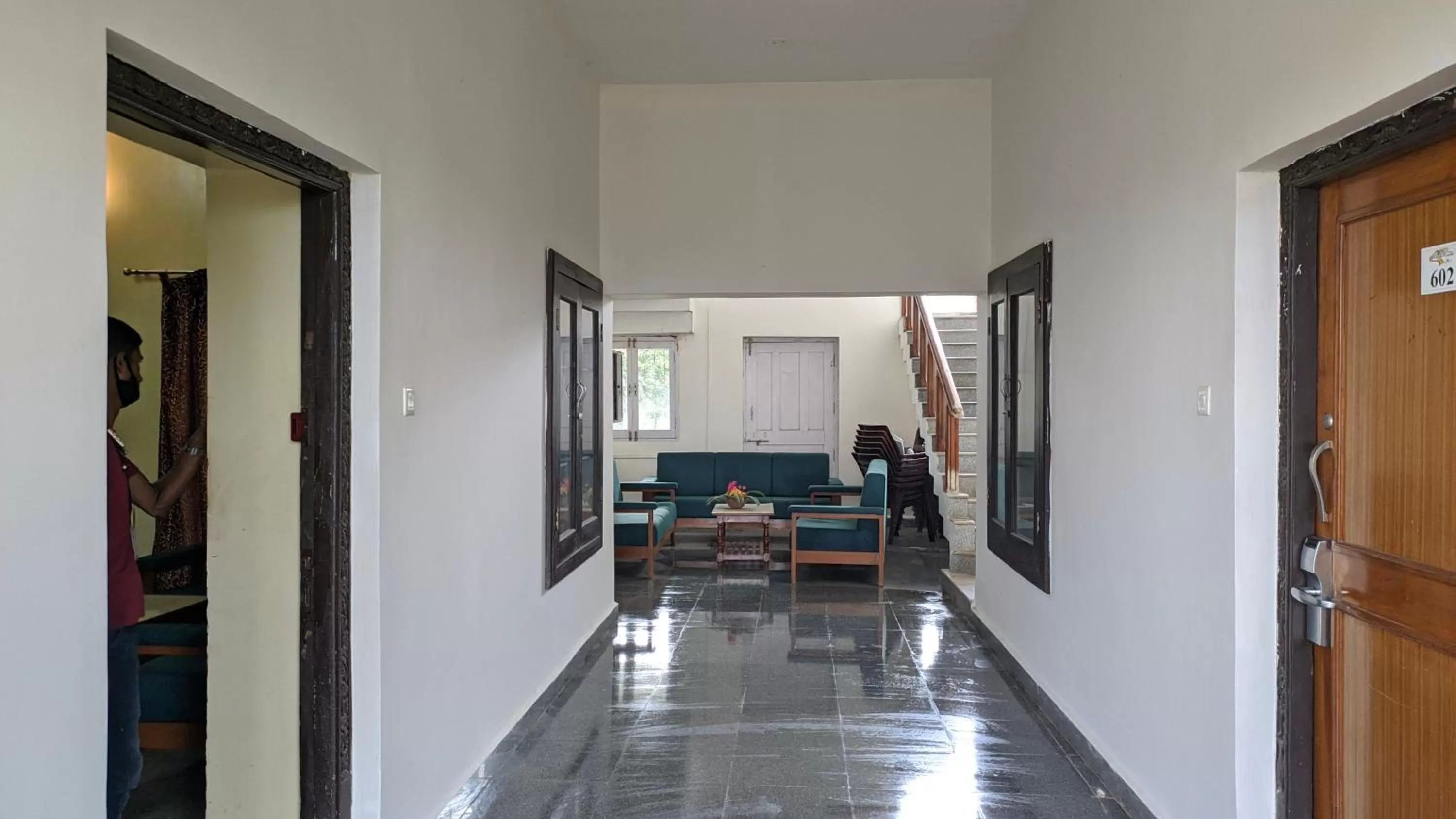 Seating area in Kanthi Resorts Badami