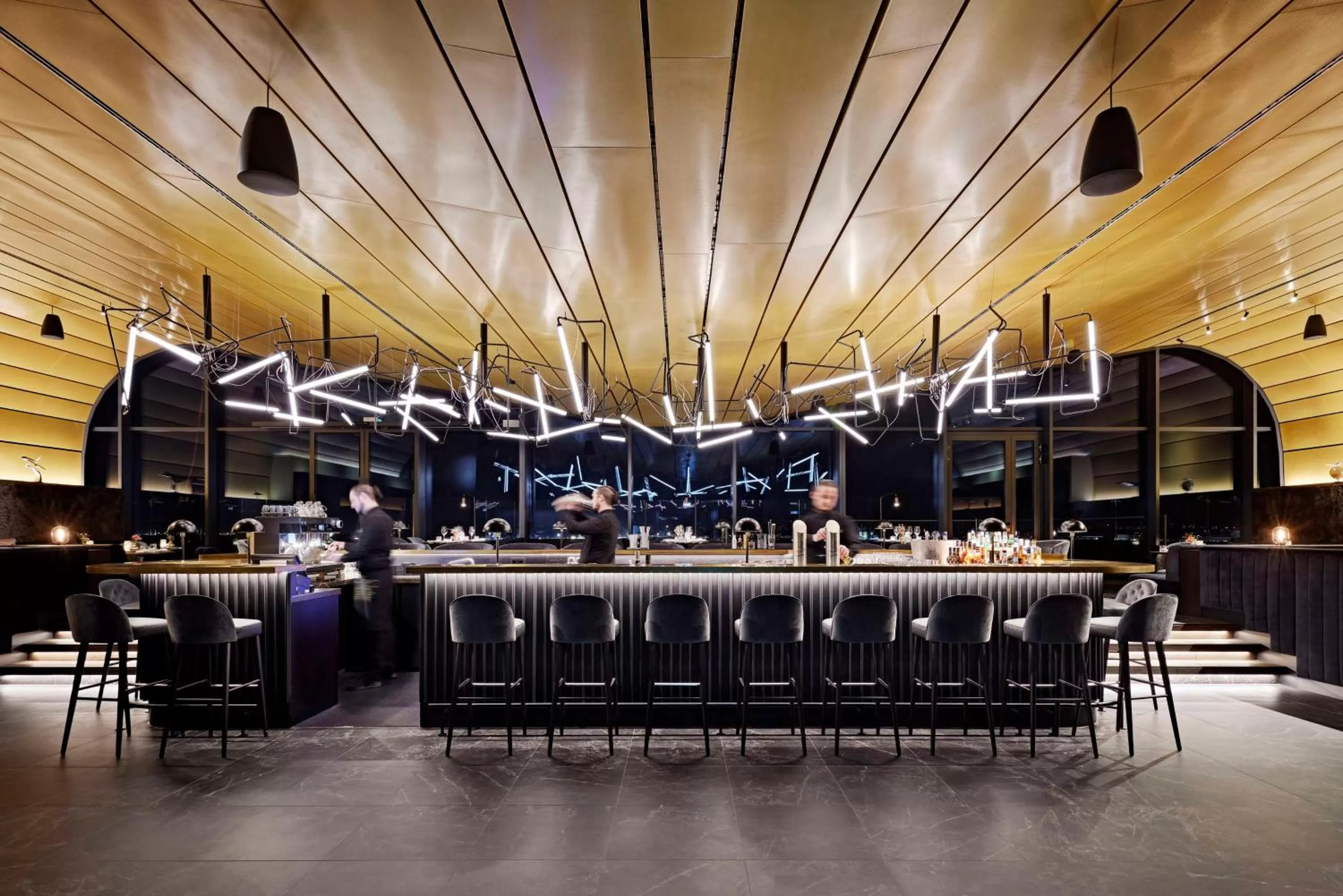 Lounge or bar in Lindner Hotel Dusseldorf Seestern, part of JdV by Hyatt