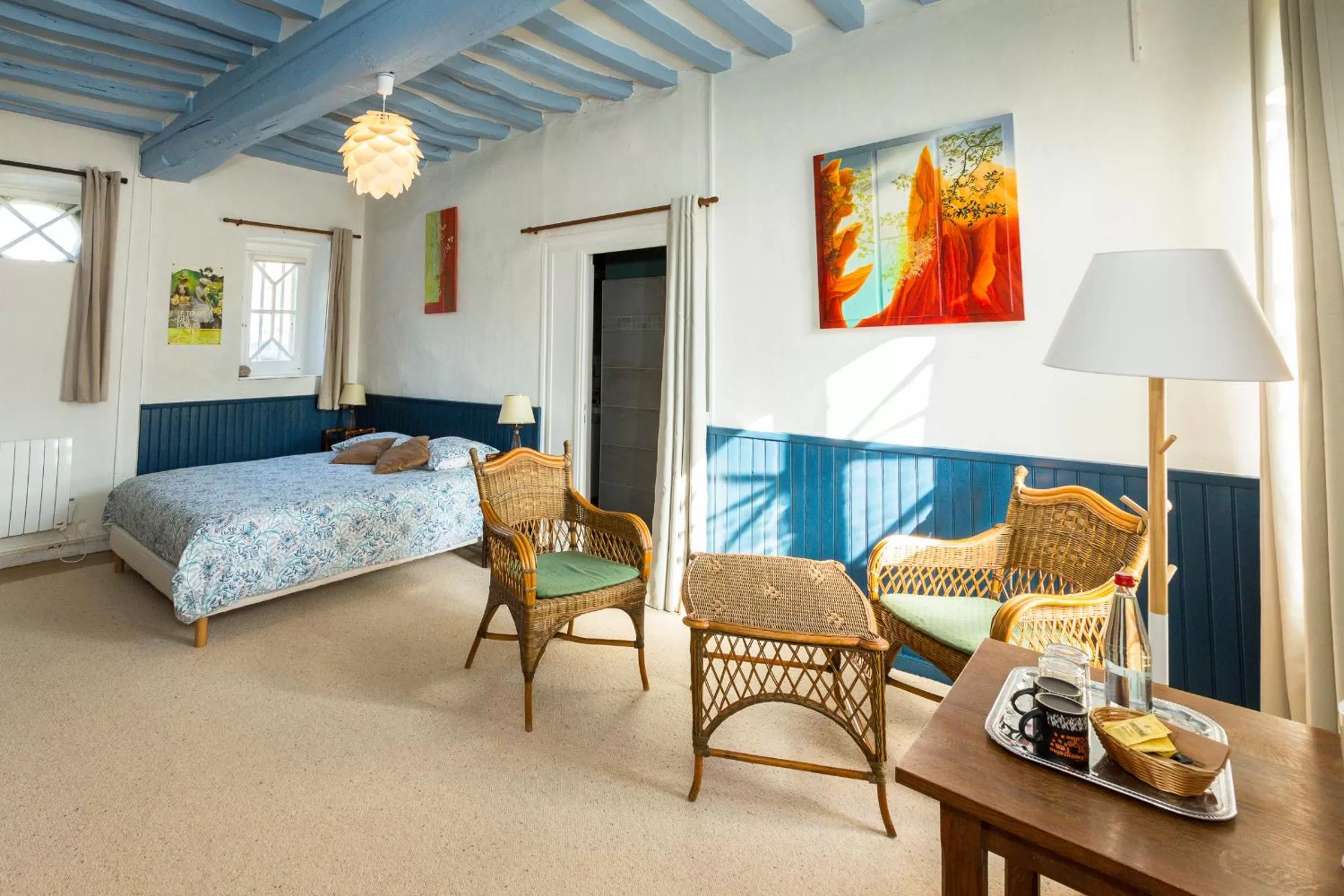 Bed in Auberge du Manoir d'Archelles