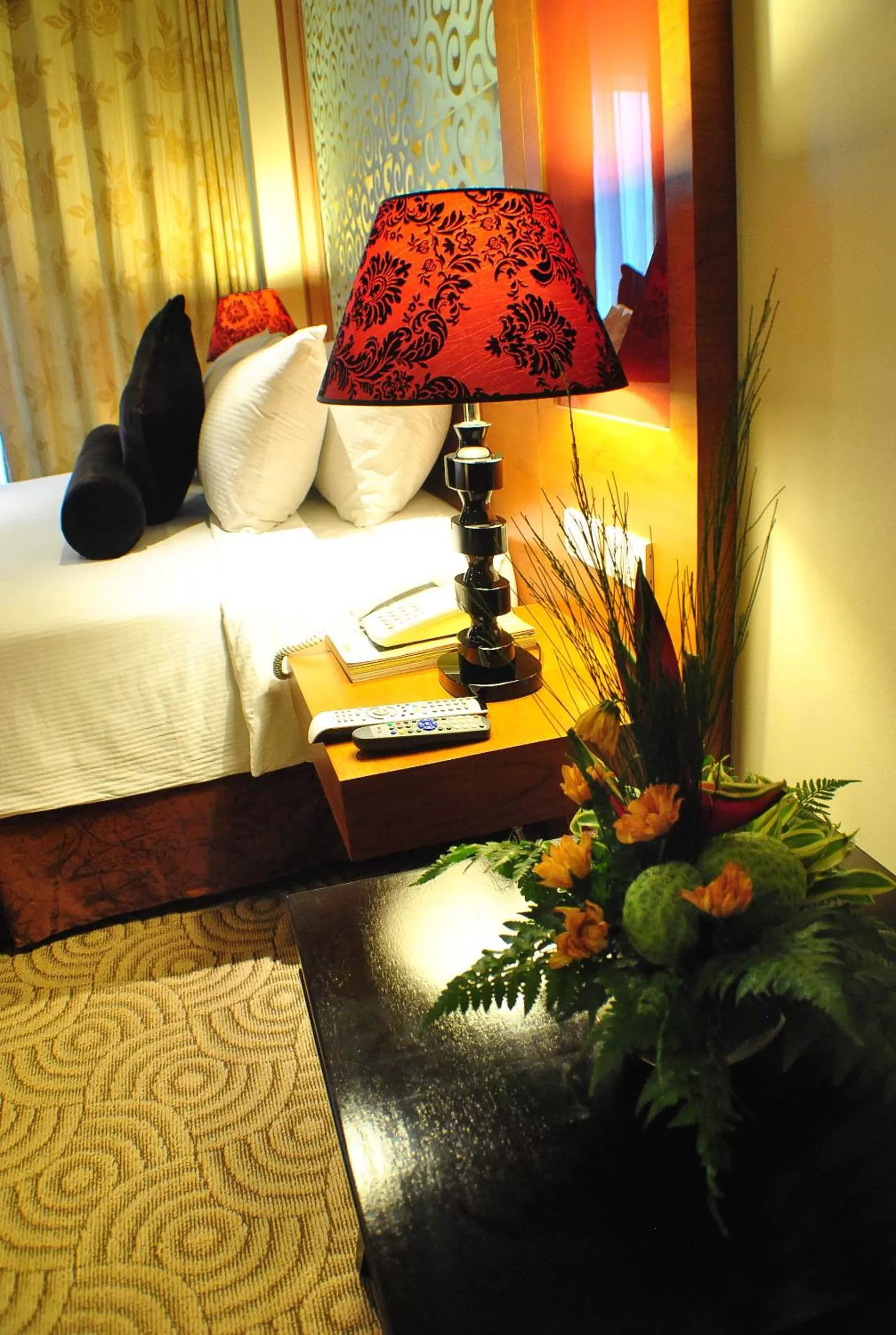 Decorative detail, Bed in Hotel Elizabeth Cebu
