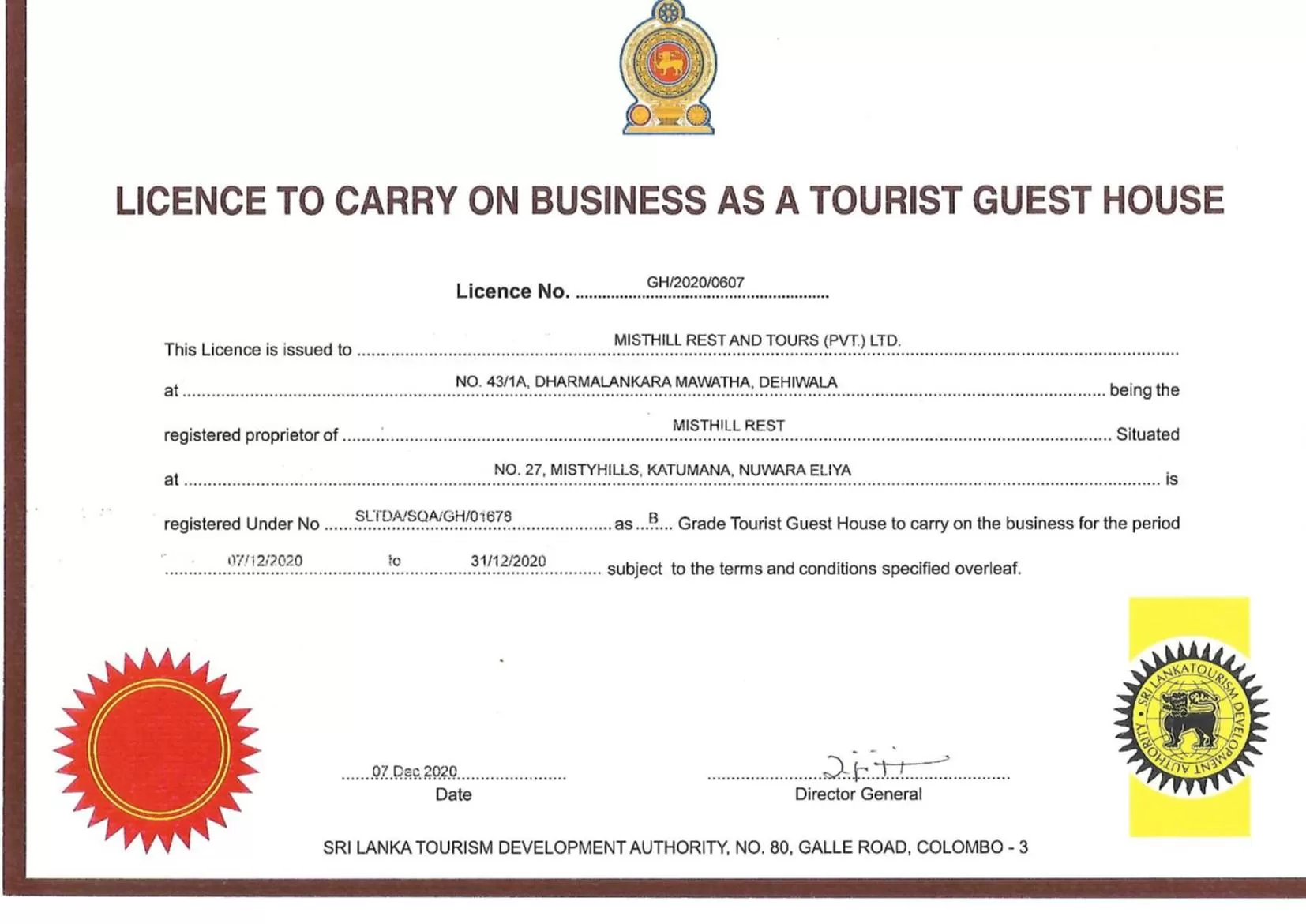 Certificate/Award in Misthill Rest - Lavish Villa